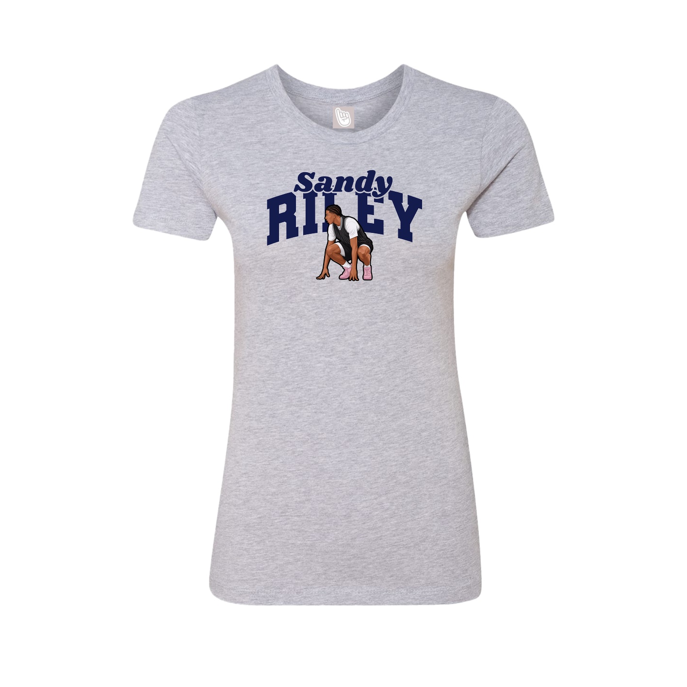Fitted Women's Tee — Signature Arch in Grey