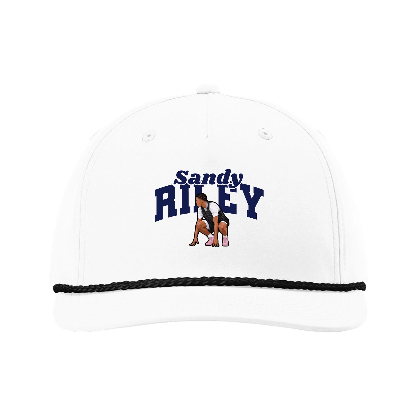 Five-Panel Classic Rope Cap — Signature Arch in White