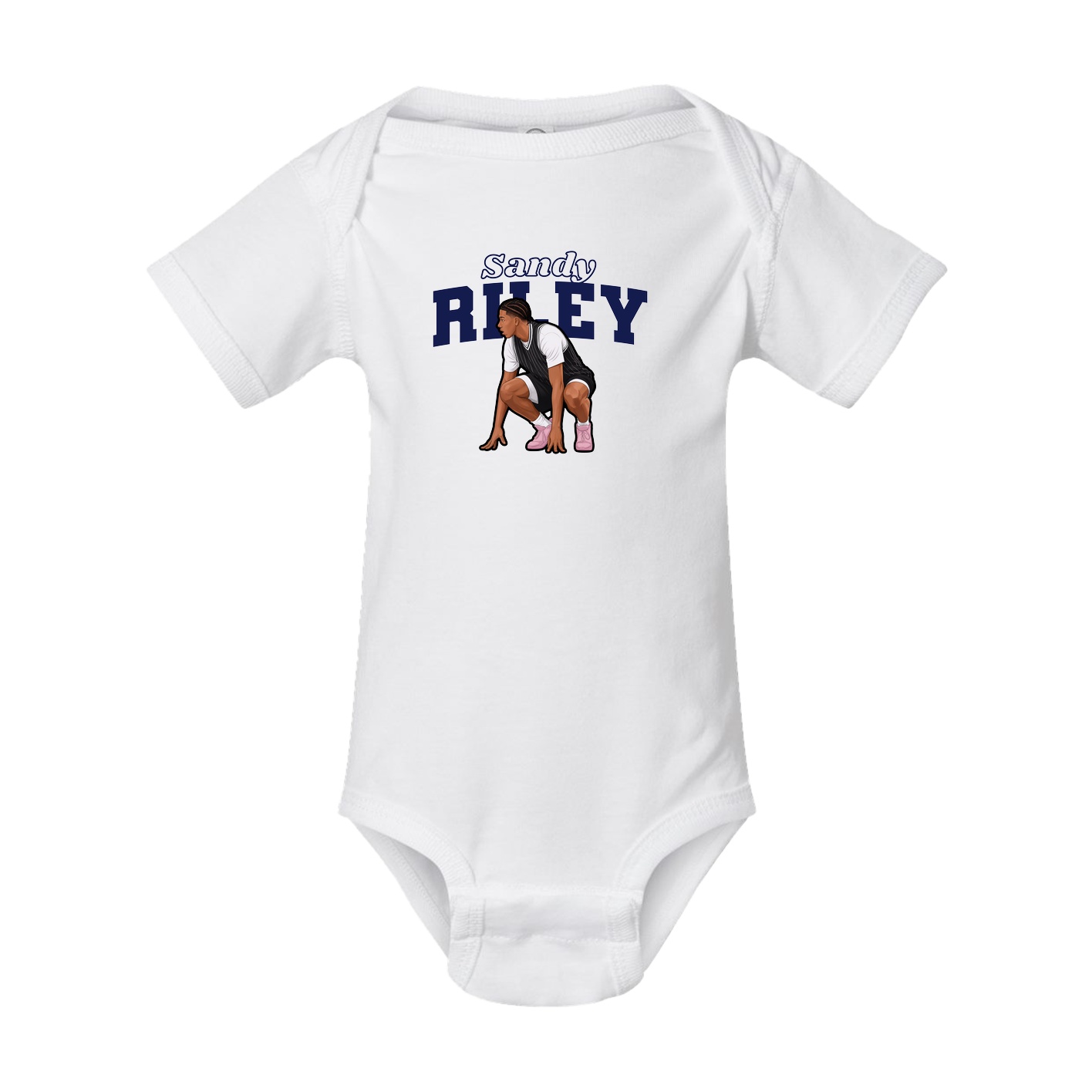 Baby Onesie — Name Arch in White