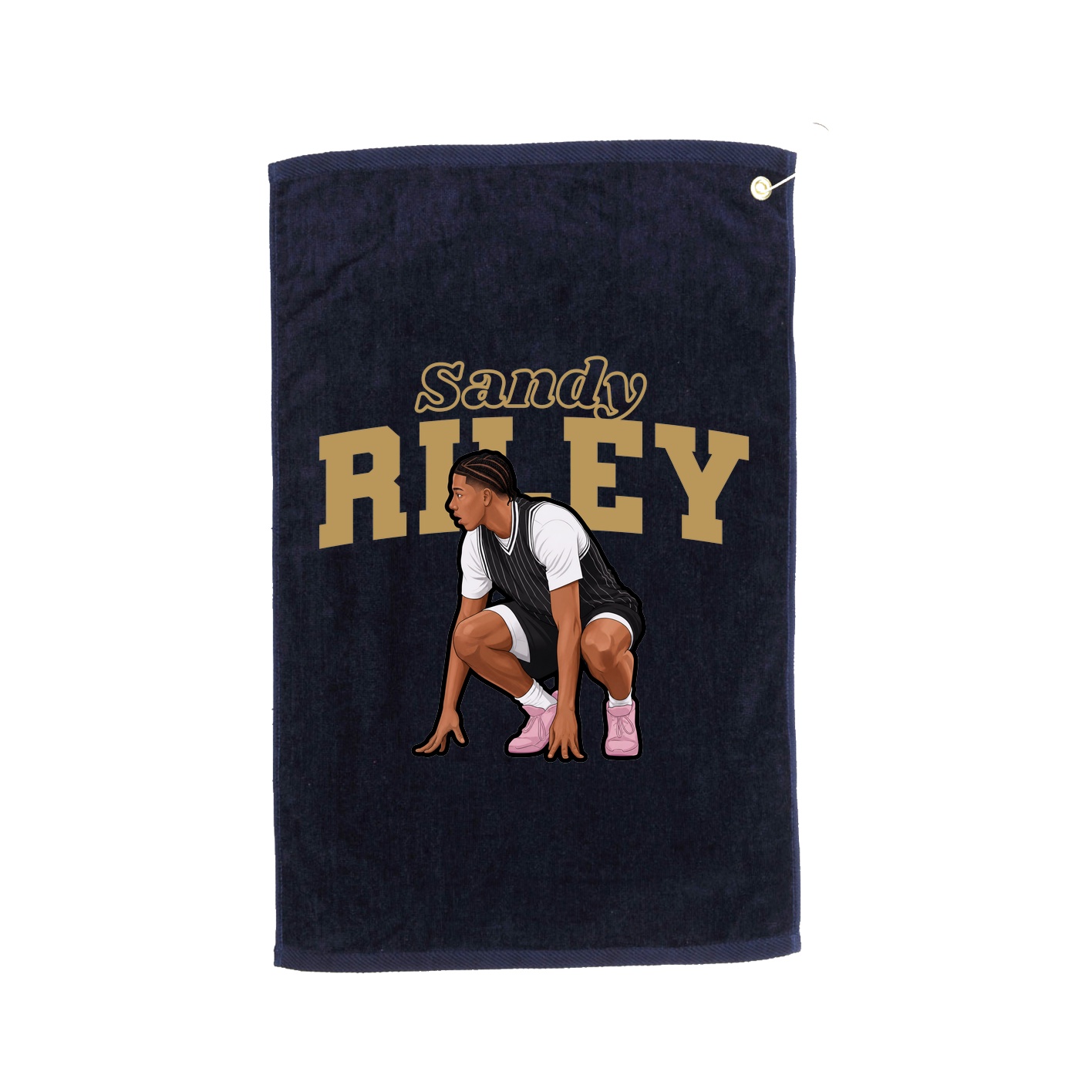 Golf Towel — Name Arch in Navy