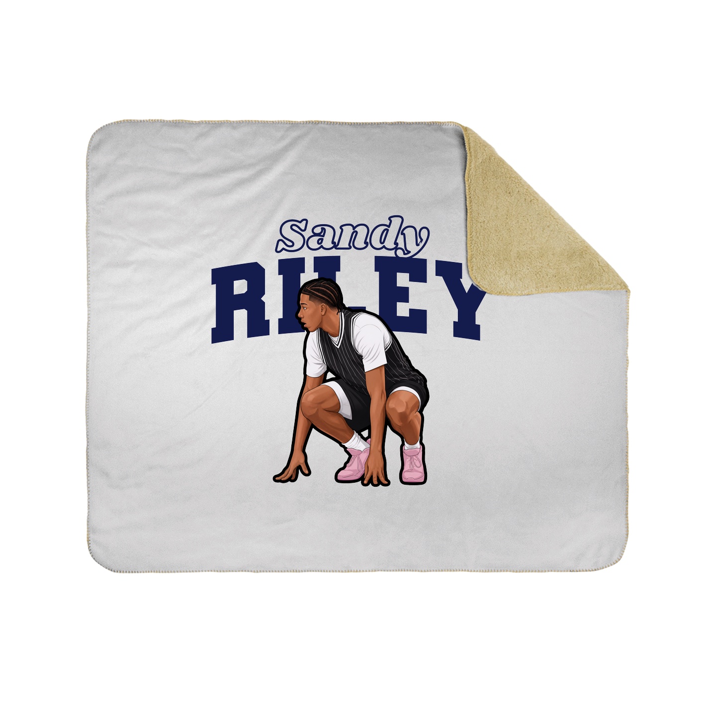Throw Blanket — Name Arch in White