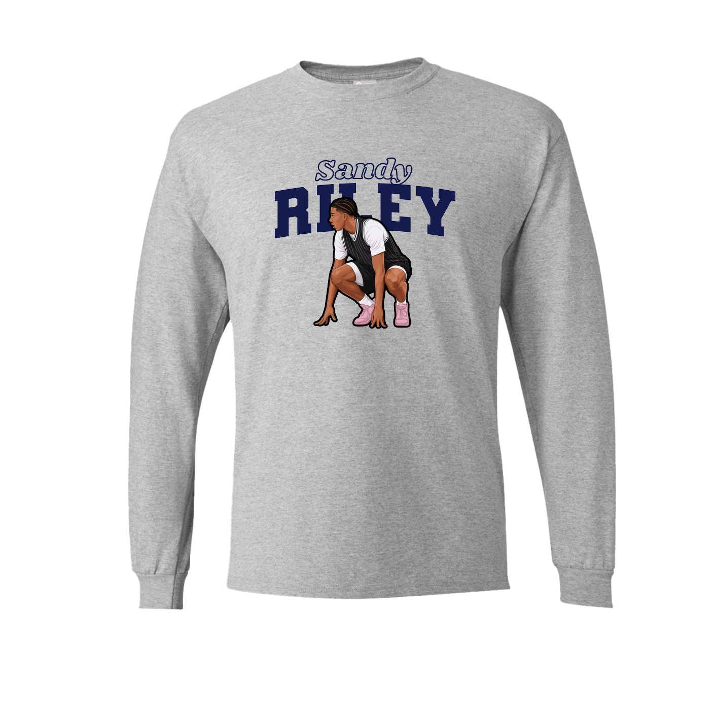 Long Sleeve Tee — Name Arch in Grey