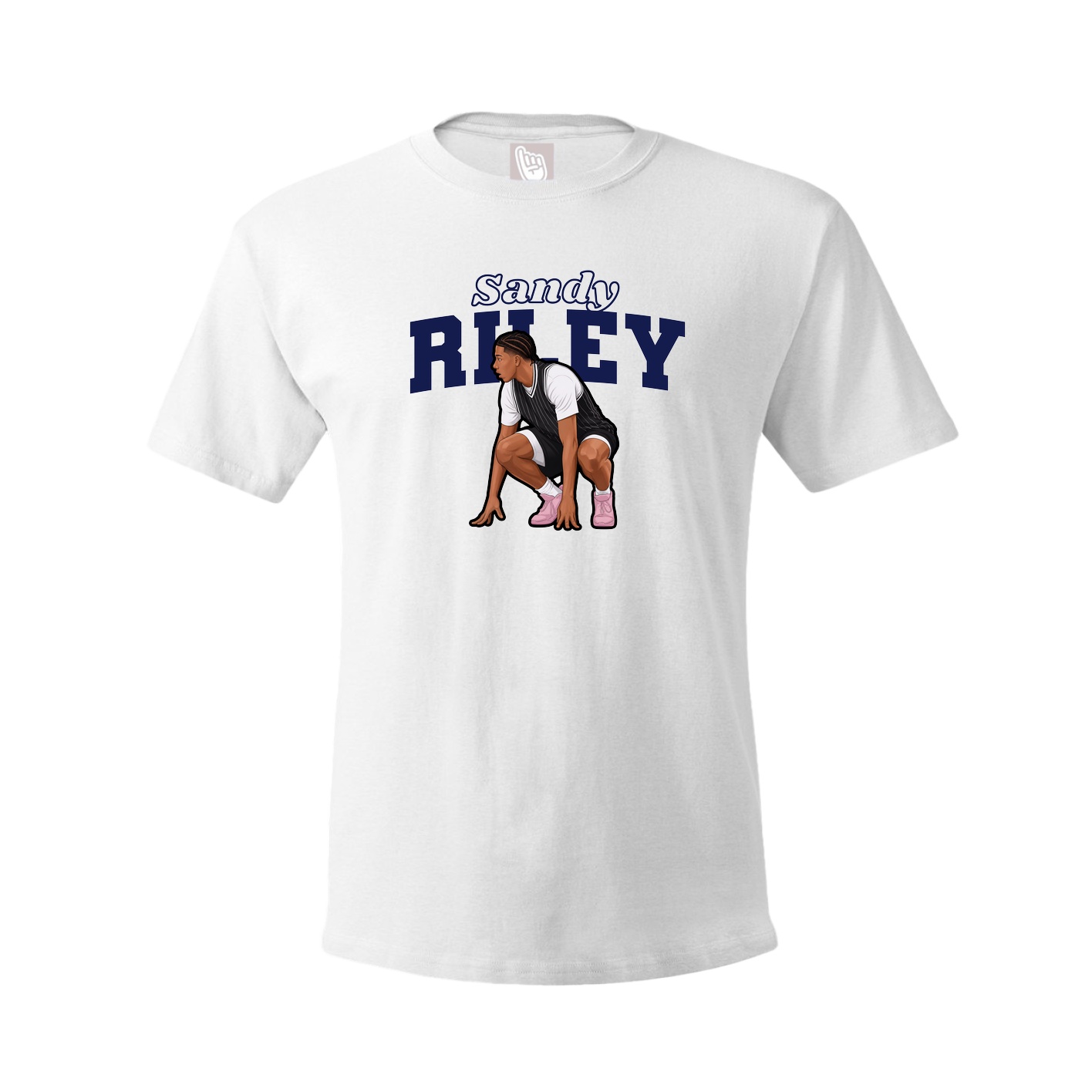 Youth Tee — Name Arch in White