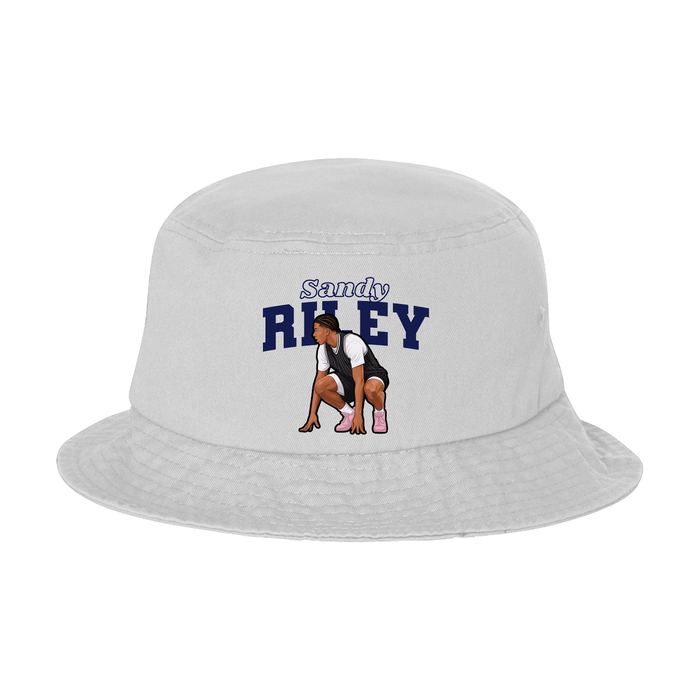 Bucket Cap — Name Arch in White