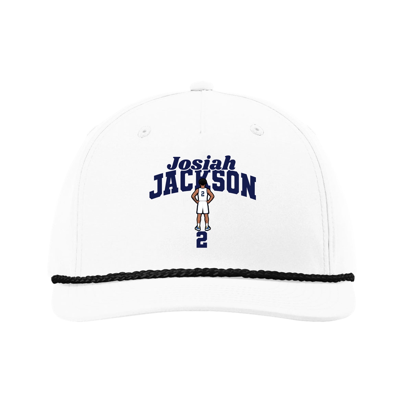Five-Panel Classic Rope Cap — Signature Arch in White