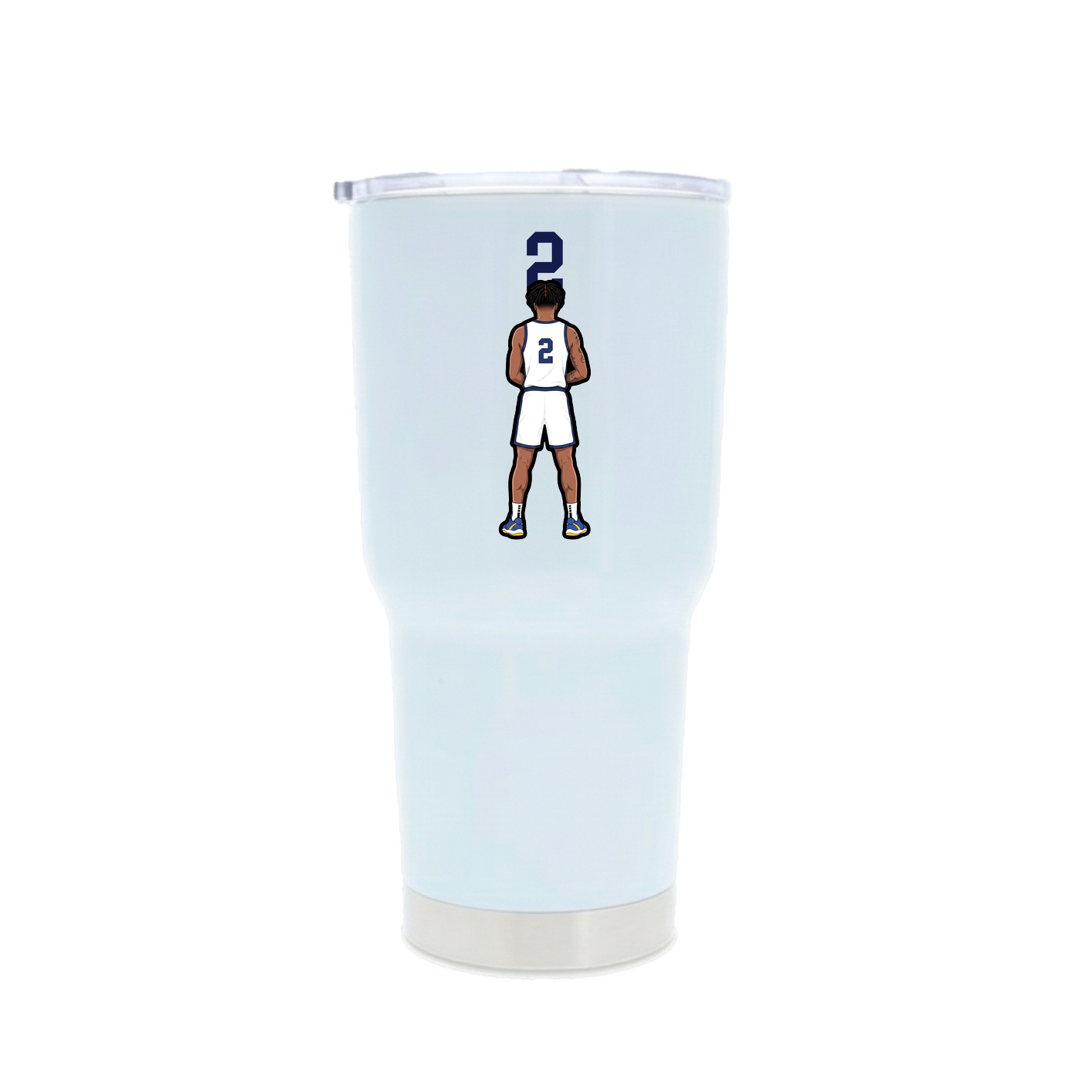 30oz Stainless Steel Tumbler — Number Top in White