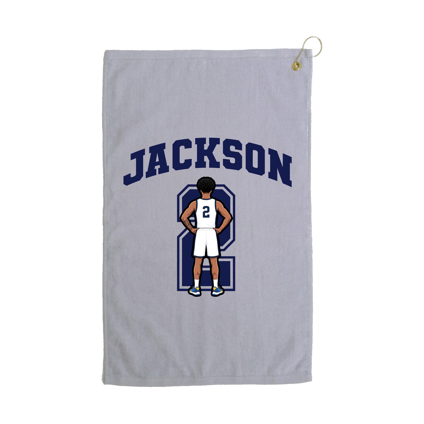 Golf Towel — Number in Grey