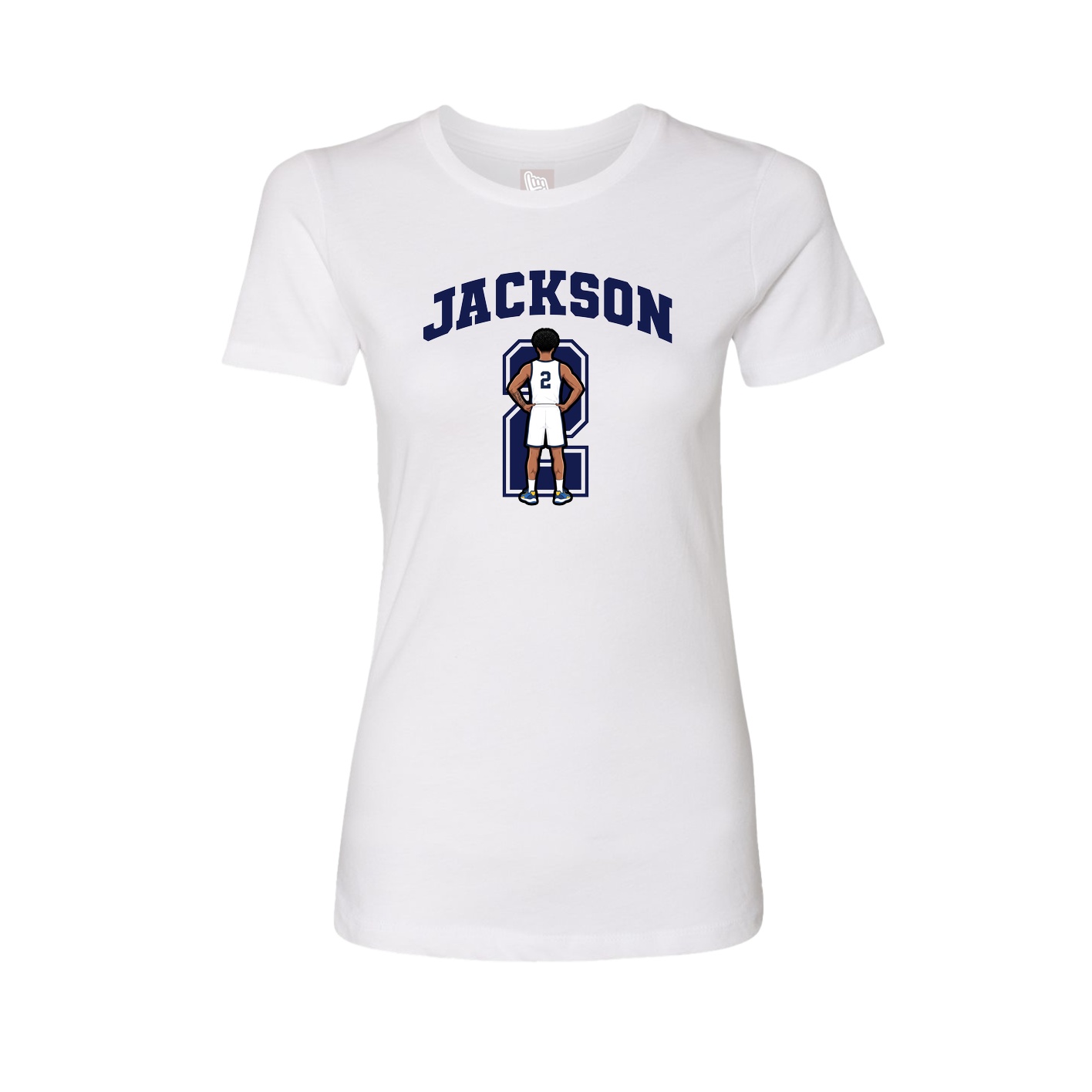 Fitted Women's Tee — Number in White