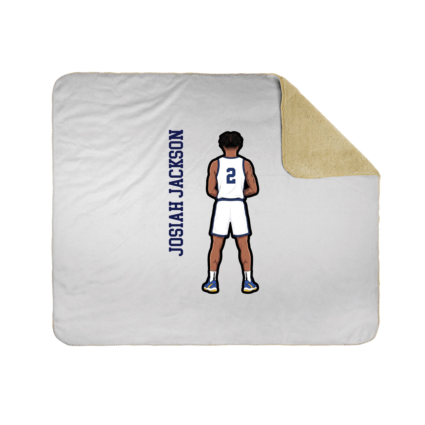 Throw Blanket — Name Vertical in White