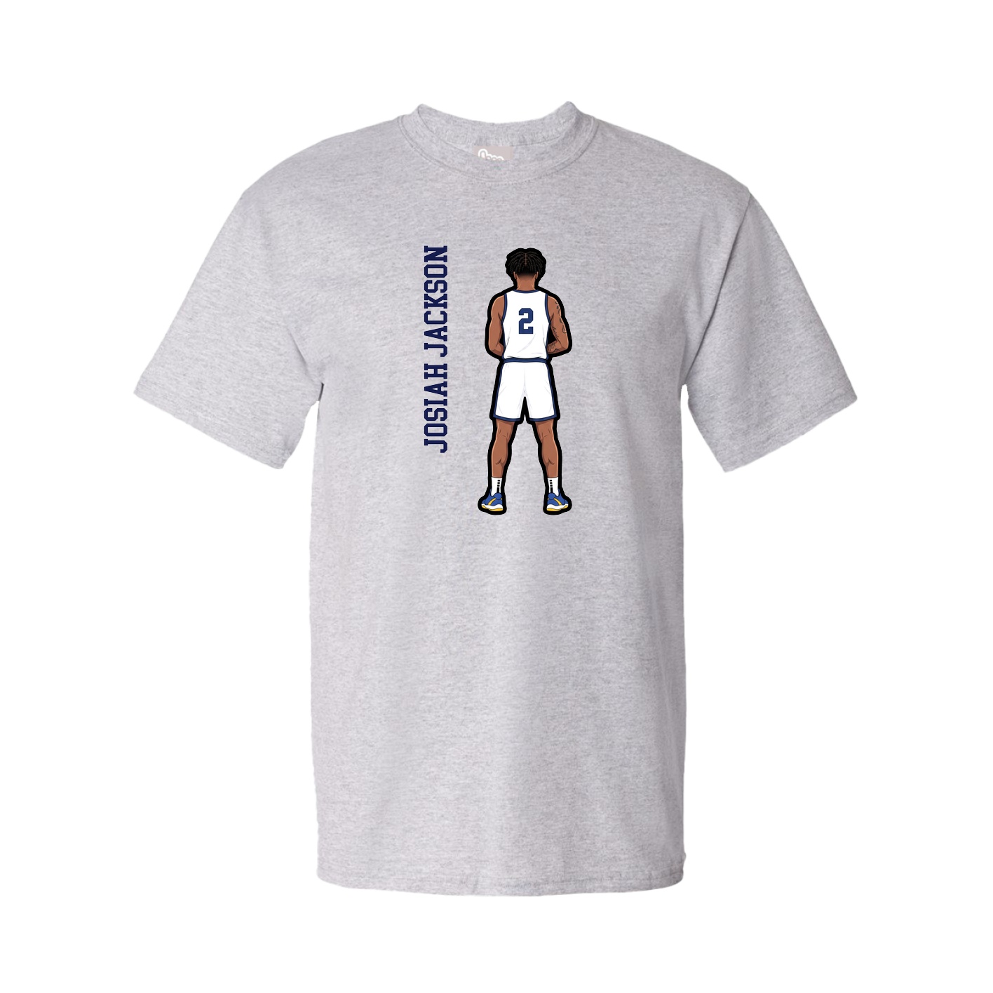 Tee — Name Vertical in Grey