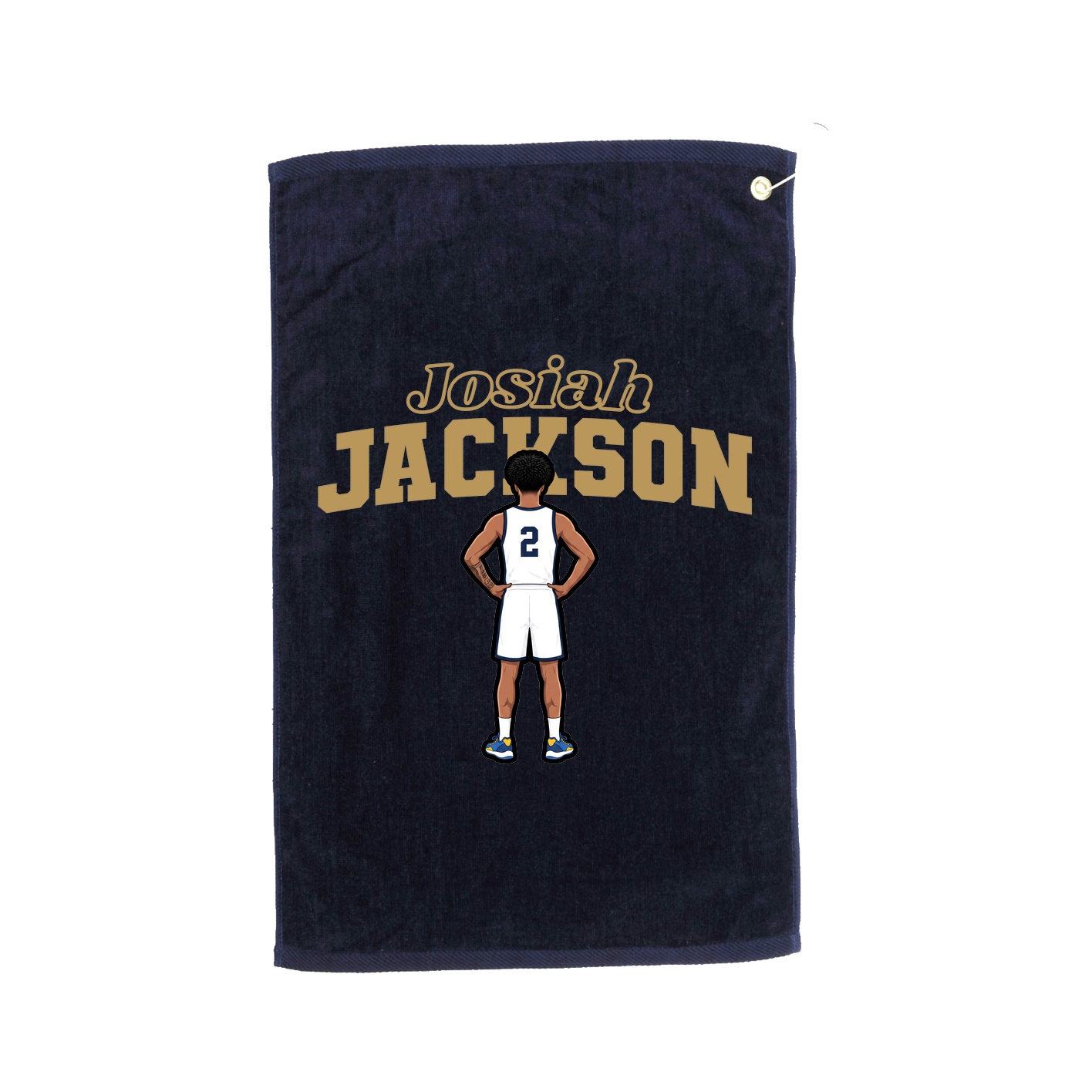 Golf Towel — Name Arch in Navy