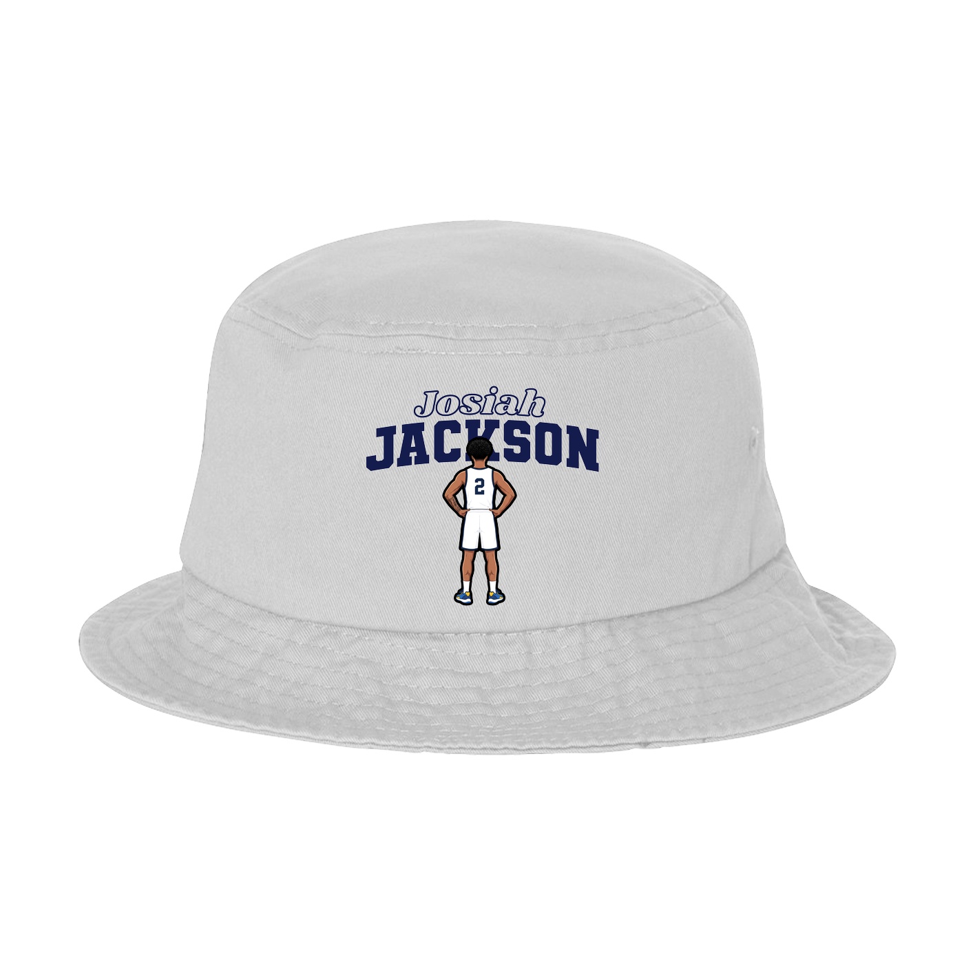 Bucket Cap — Name Arch in White