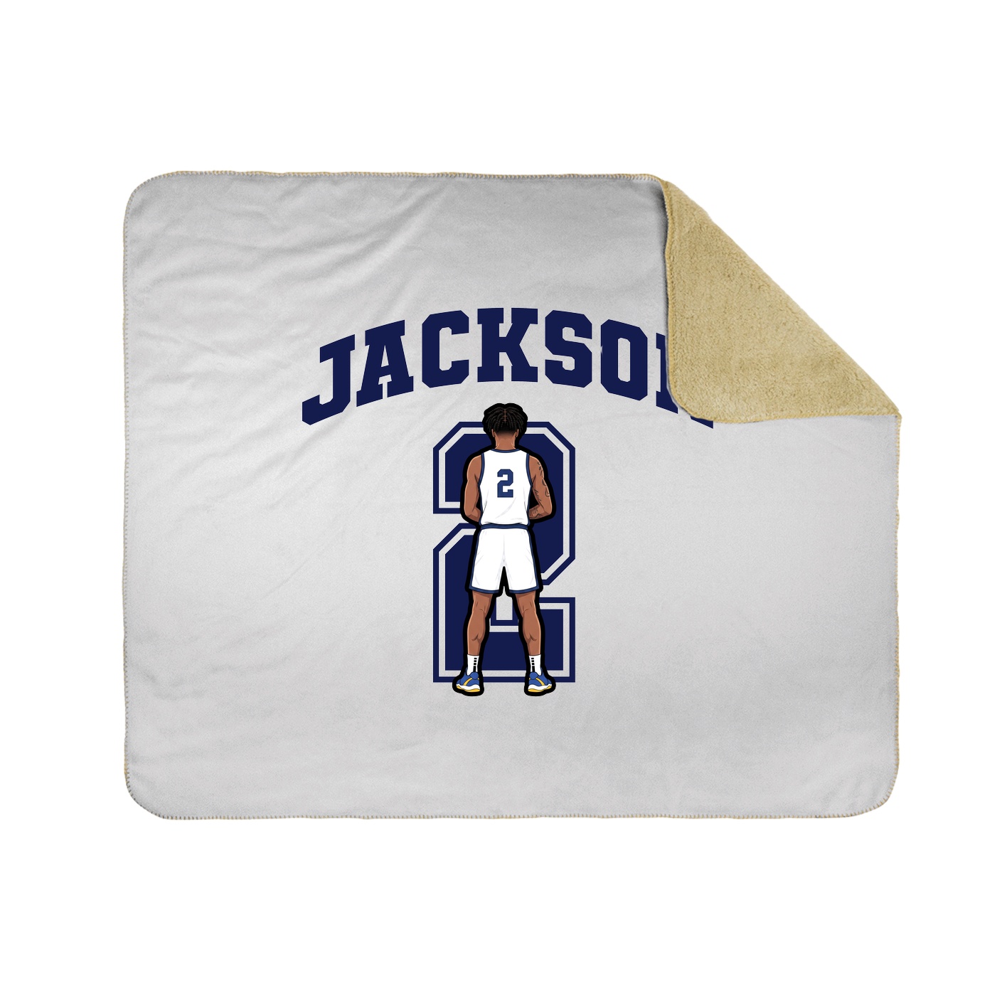 Throw Blanket — Number in White