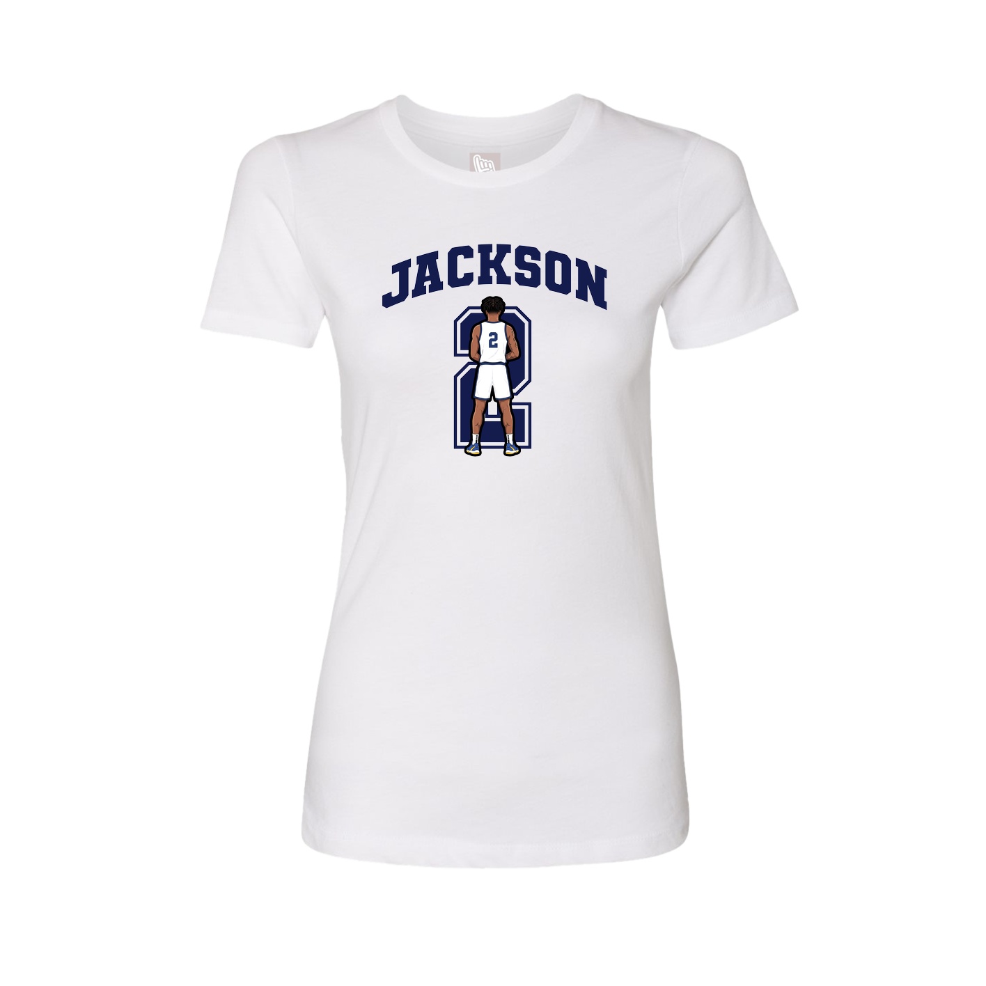 Fitted Women's Tee — Number in White