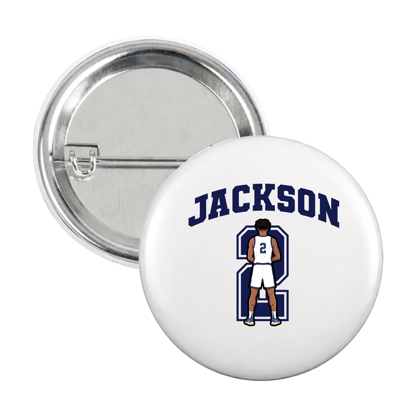 Game Day Button — Number in White