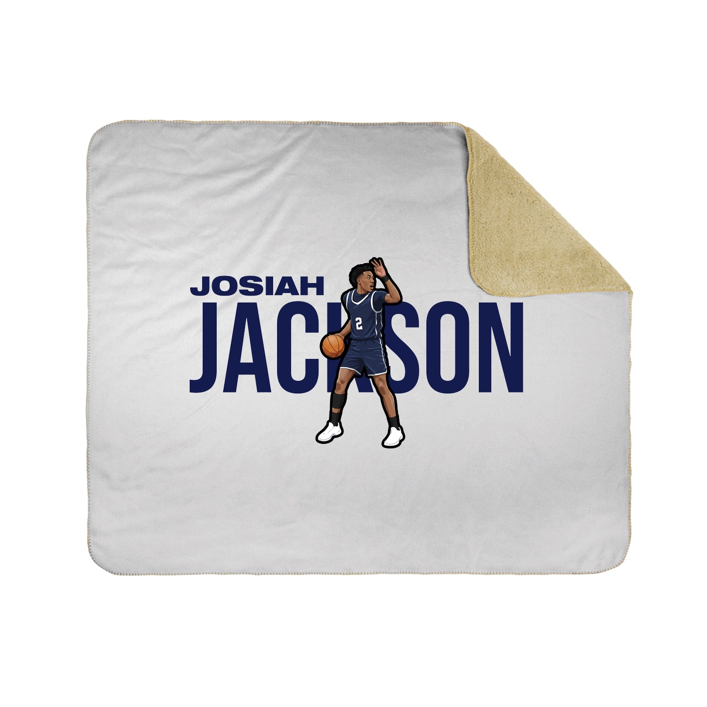 Throw Blanket — Player Name in White
