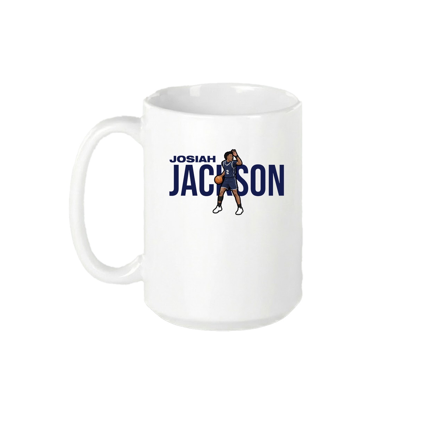 15oz Coffee Mug — Player Name in White