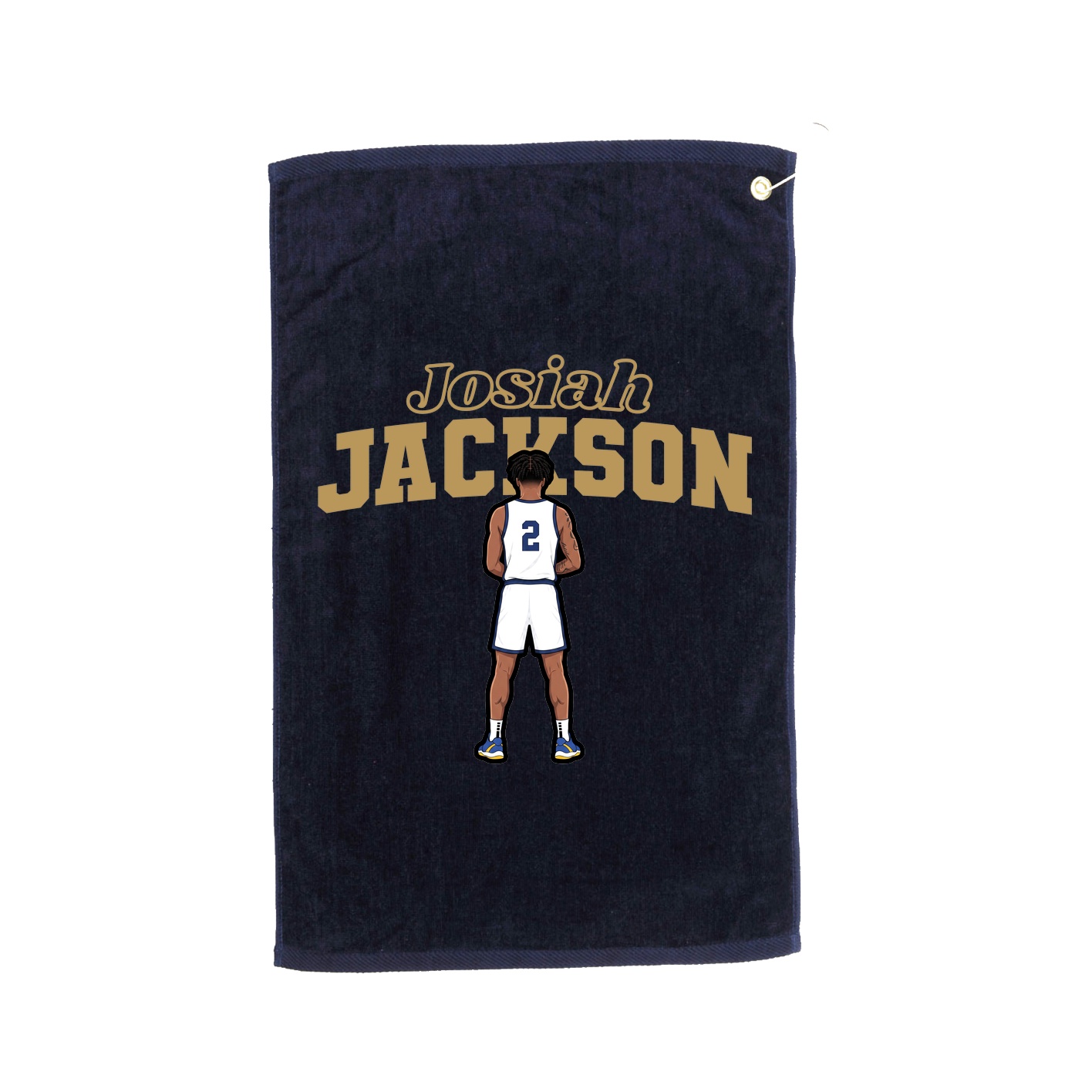 Golf Towel — Name Arch in Navy