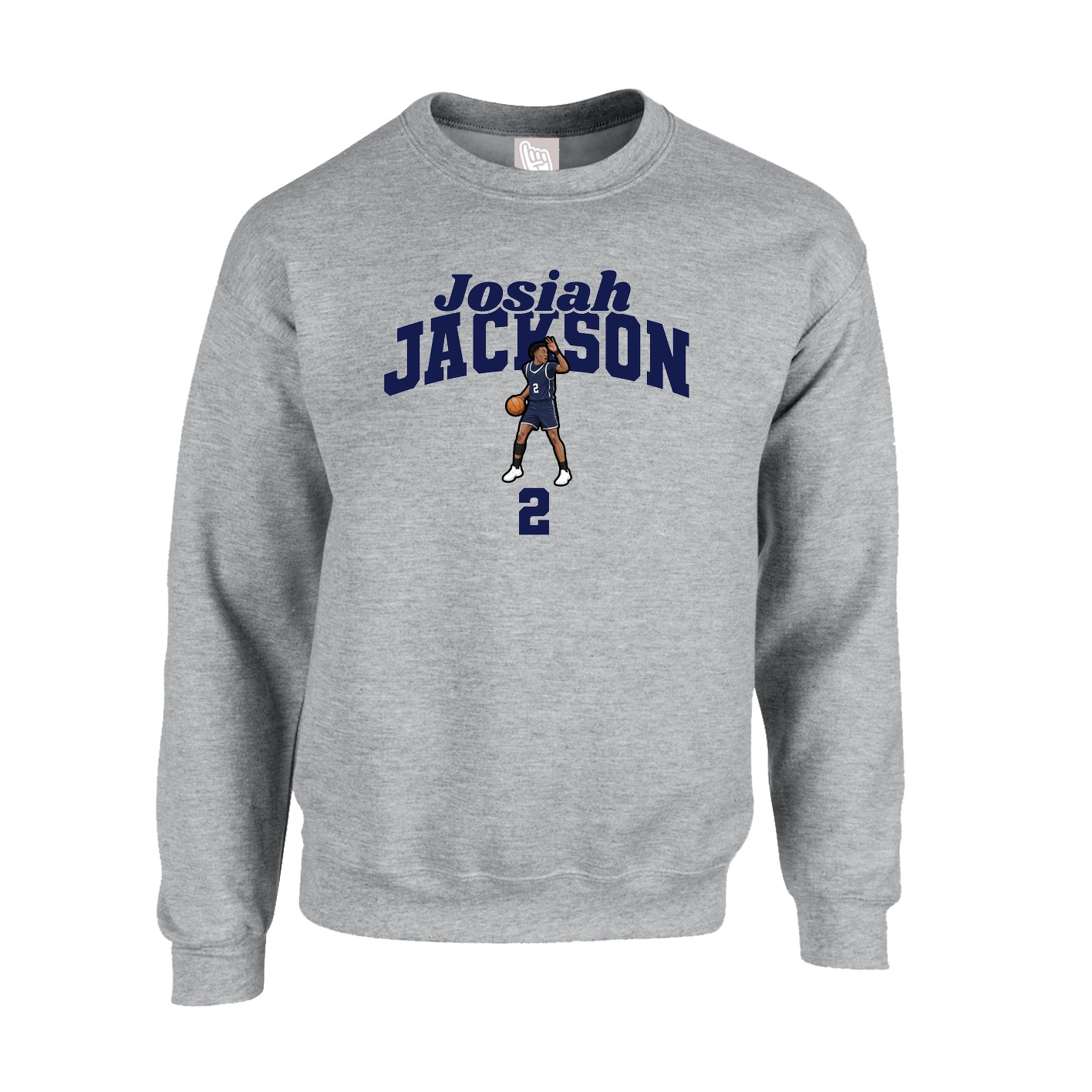 Fleece Crew — Signature Arch in Grey