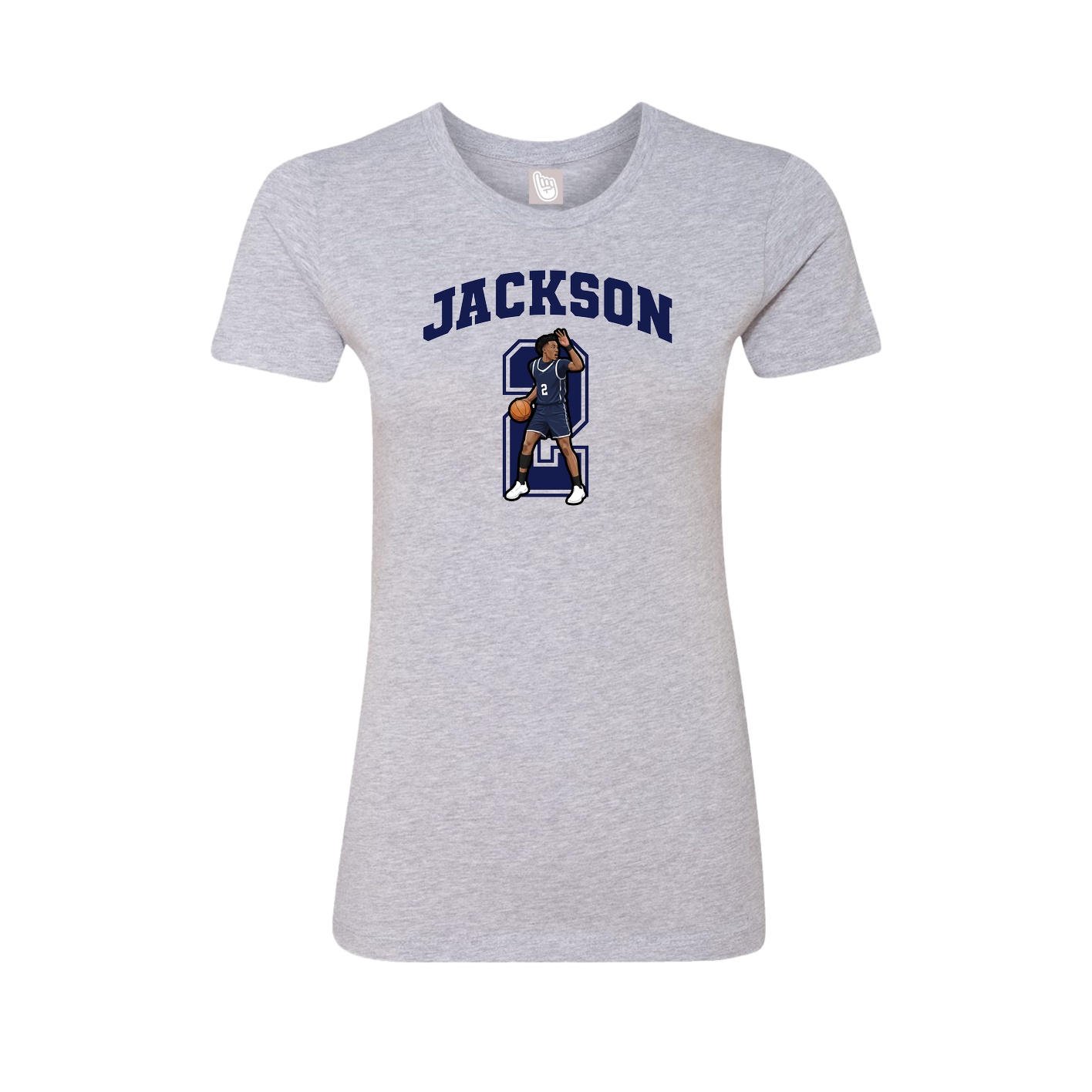 Fitted Women's Tee — Number in Grey