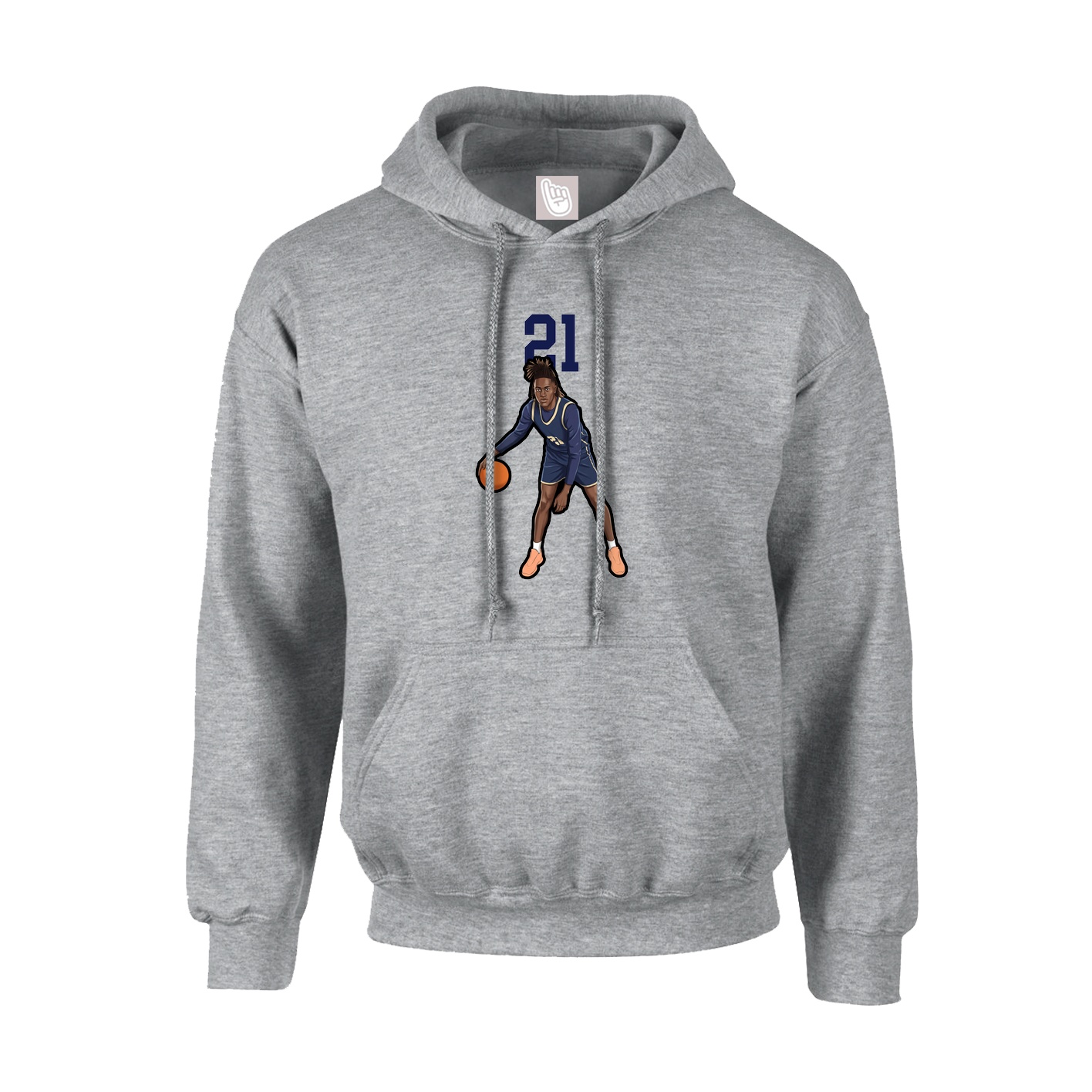 Hoodie — Number Top in Grey