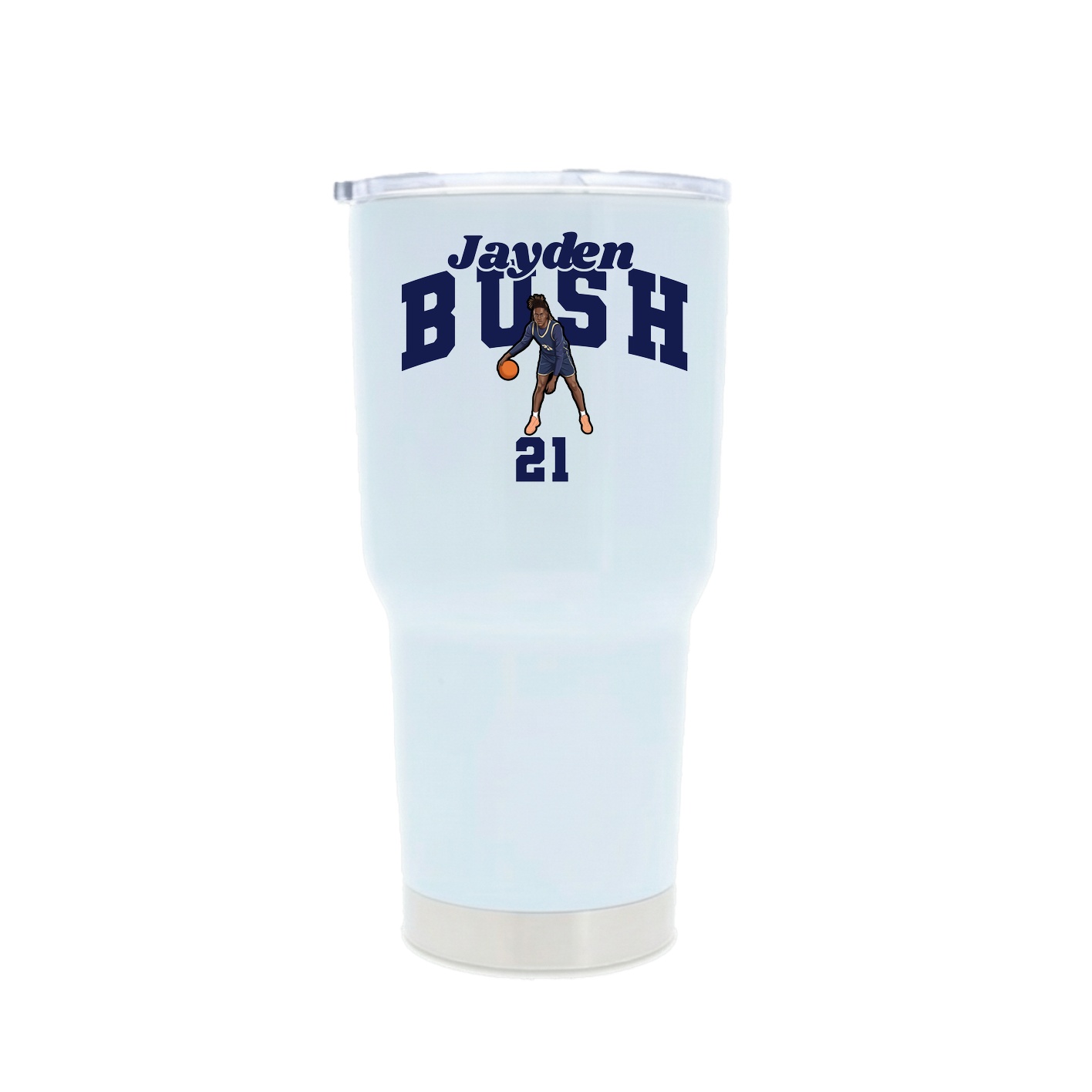 30oz Stainless Steel Tumbler — Signature Arch in White
