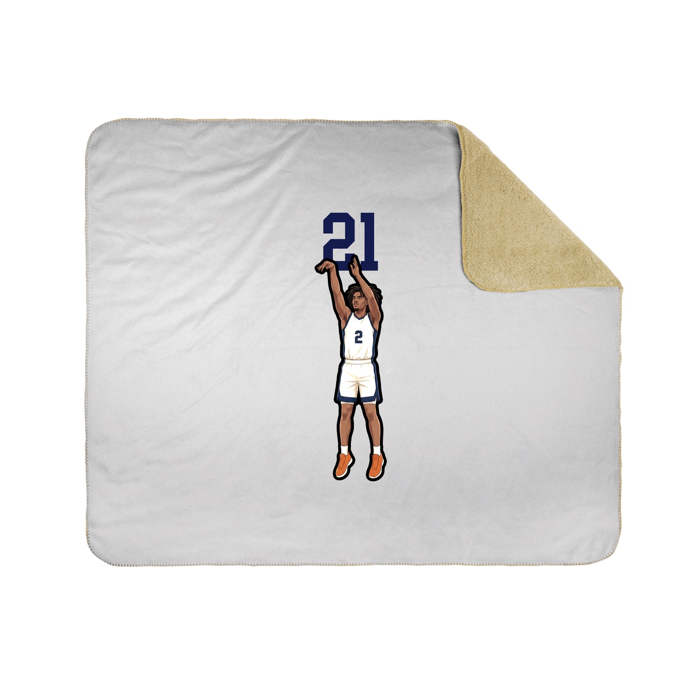 Throw Blanket — Number Top in White