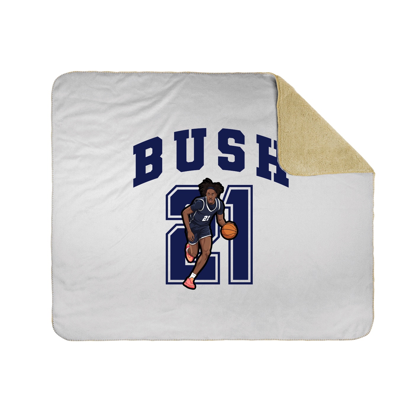 Throw Blanket — Number in White