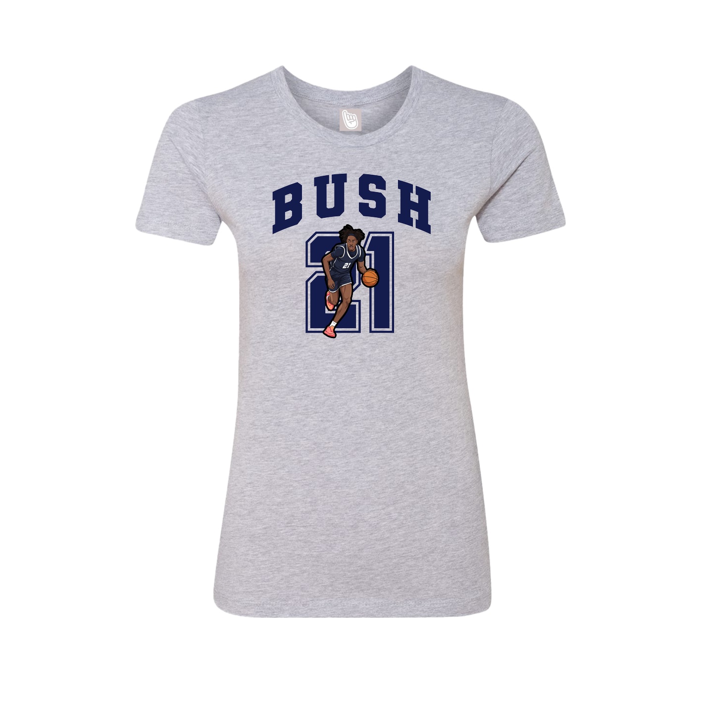 Fitted Women's Tee — Number in Grey