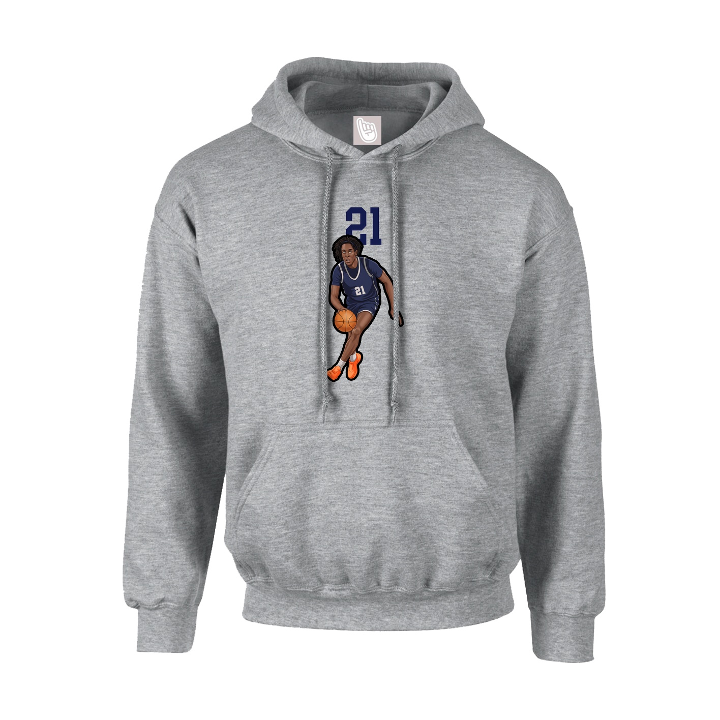 Youth Hoodie — Number Top in Grey