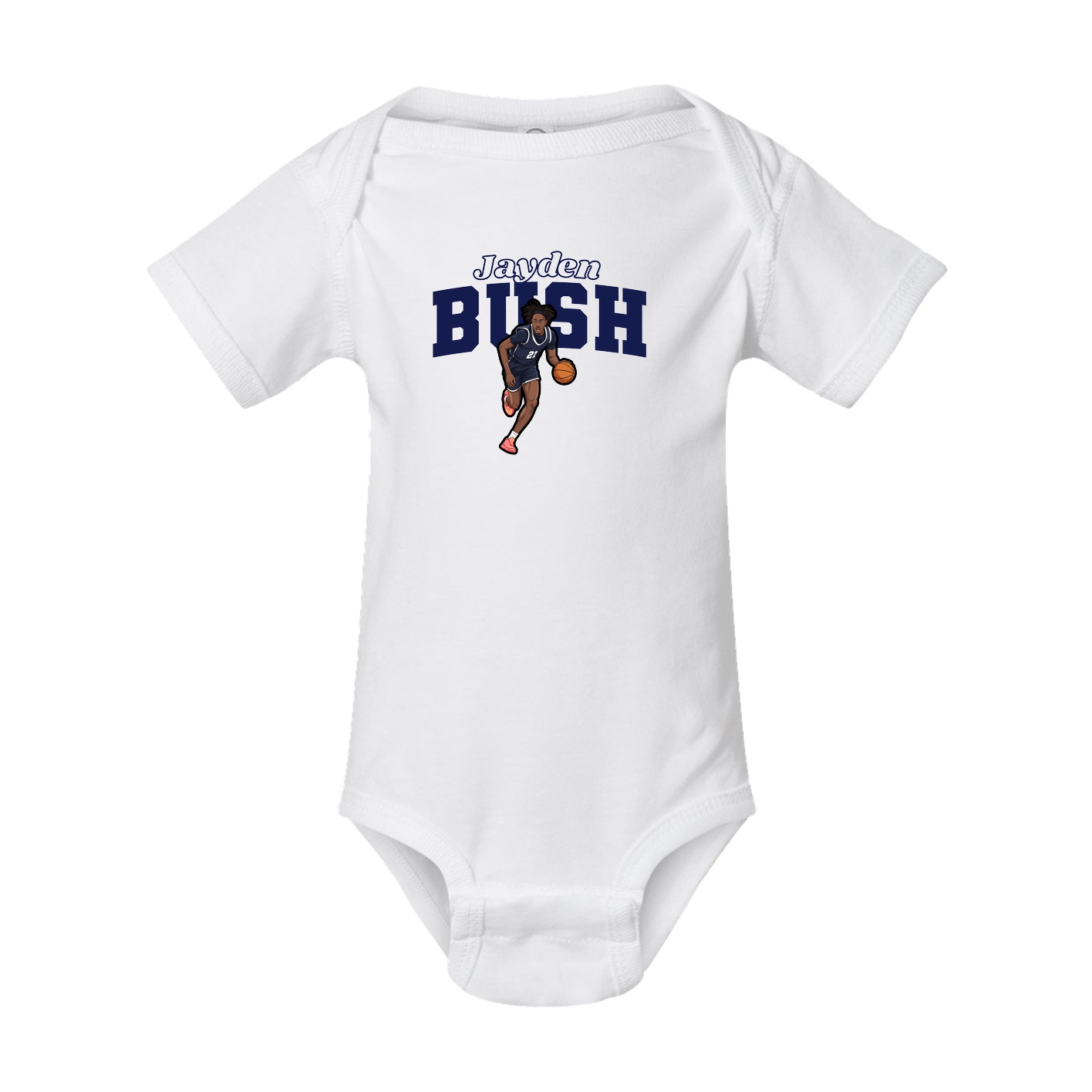 Baby Onesie — Name Arch in White