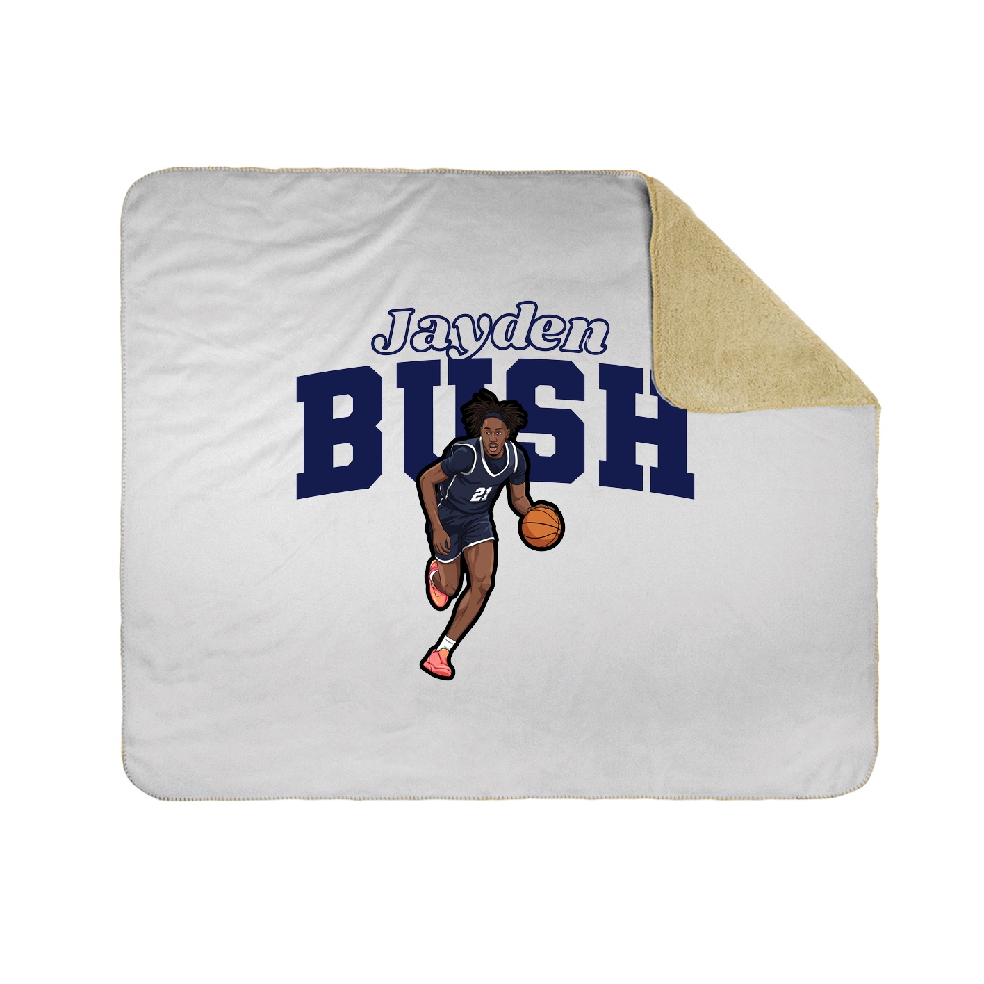 Throw Blanket — Name Arch in White