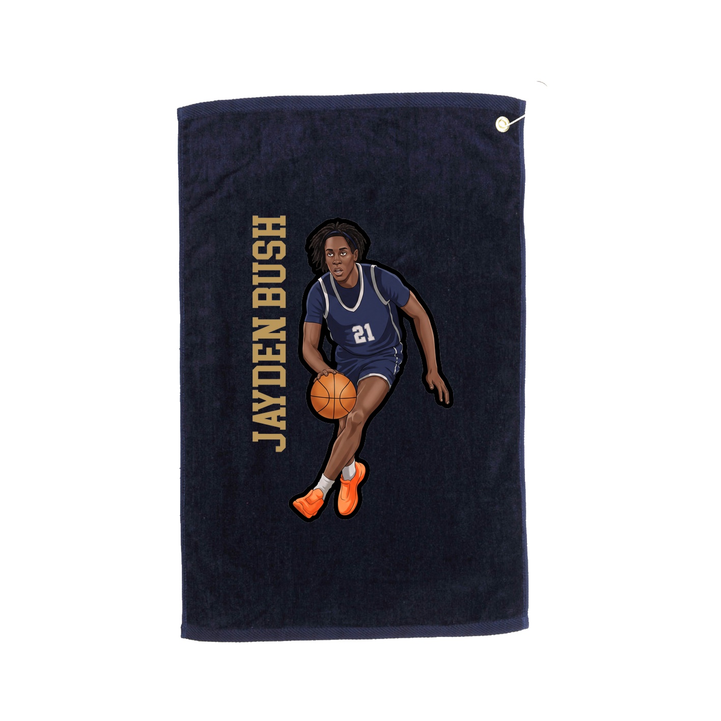 Golf Towel — Name Vertical in Navy