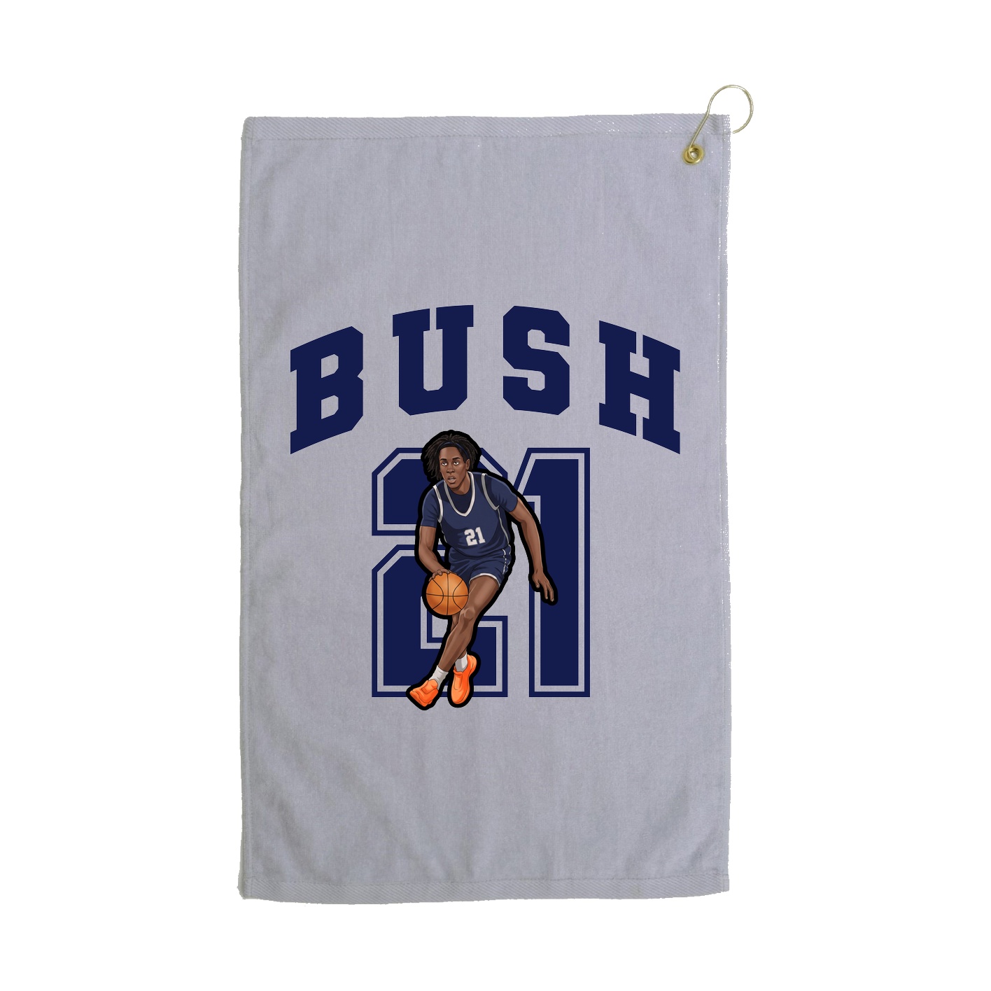 Golf Towel — Number in Grey
