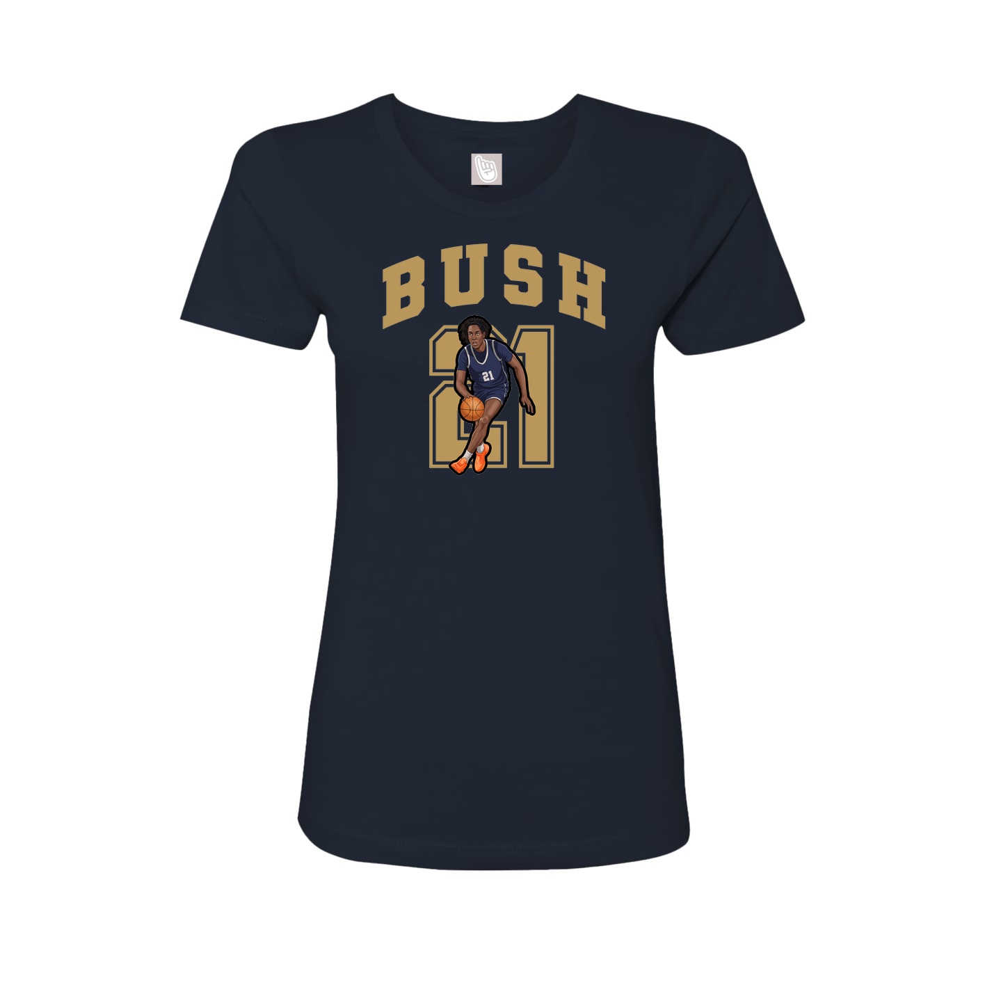 Fitted Women's Tee — Number in Navy