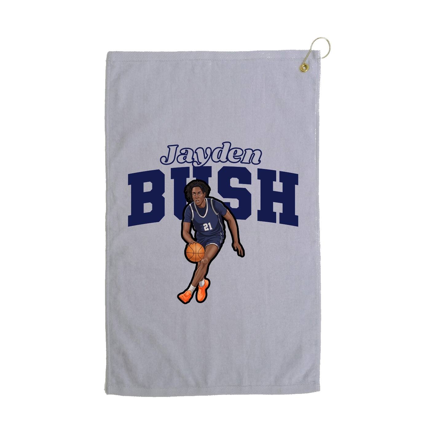 Golf Towel — Name Arch in Grey