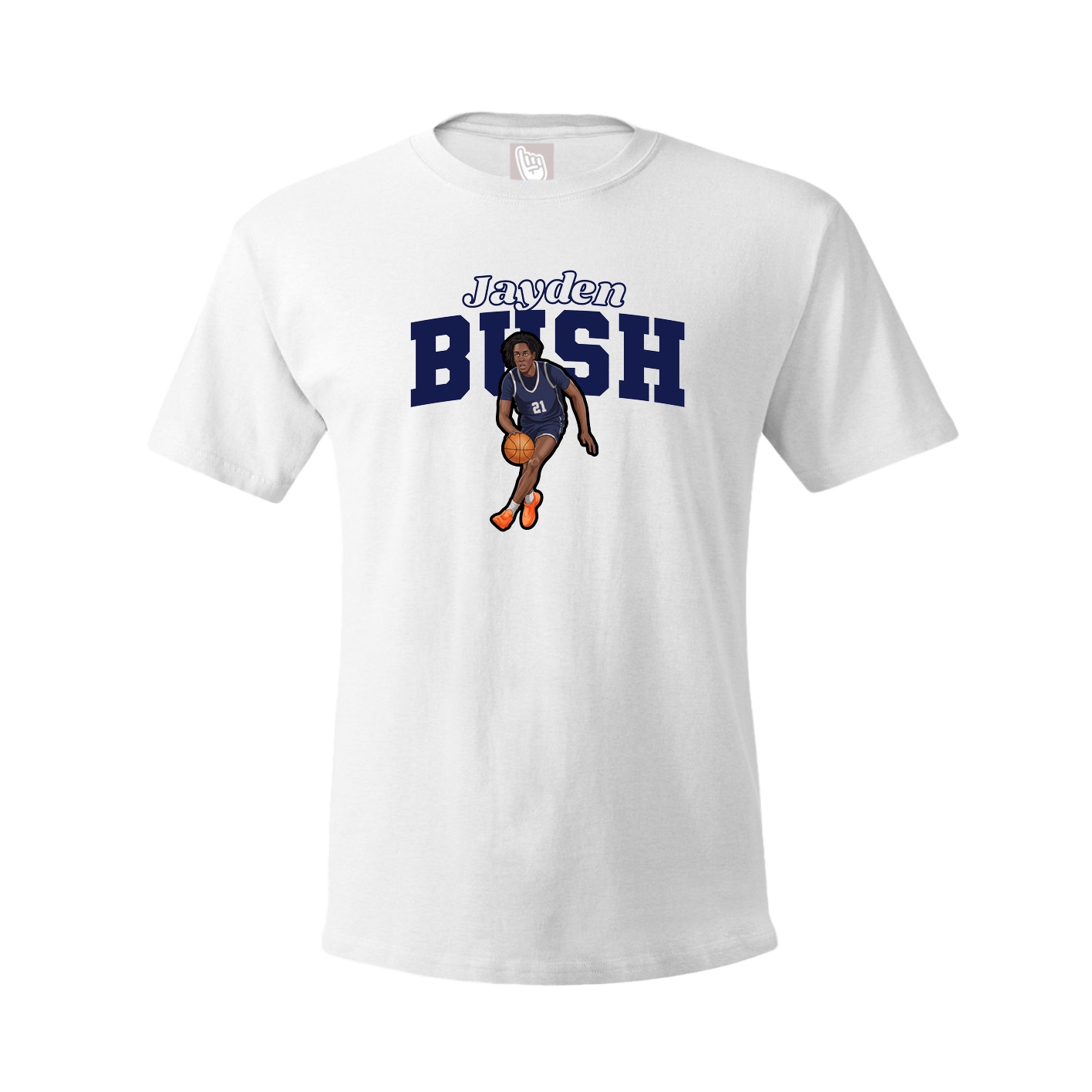 Youth Tee — Name Arch in White
