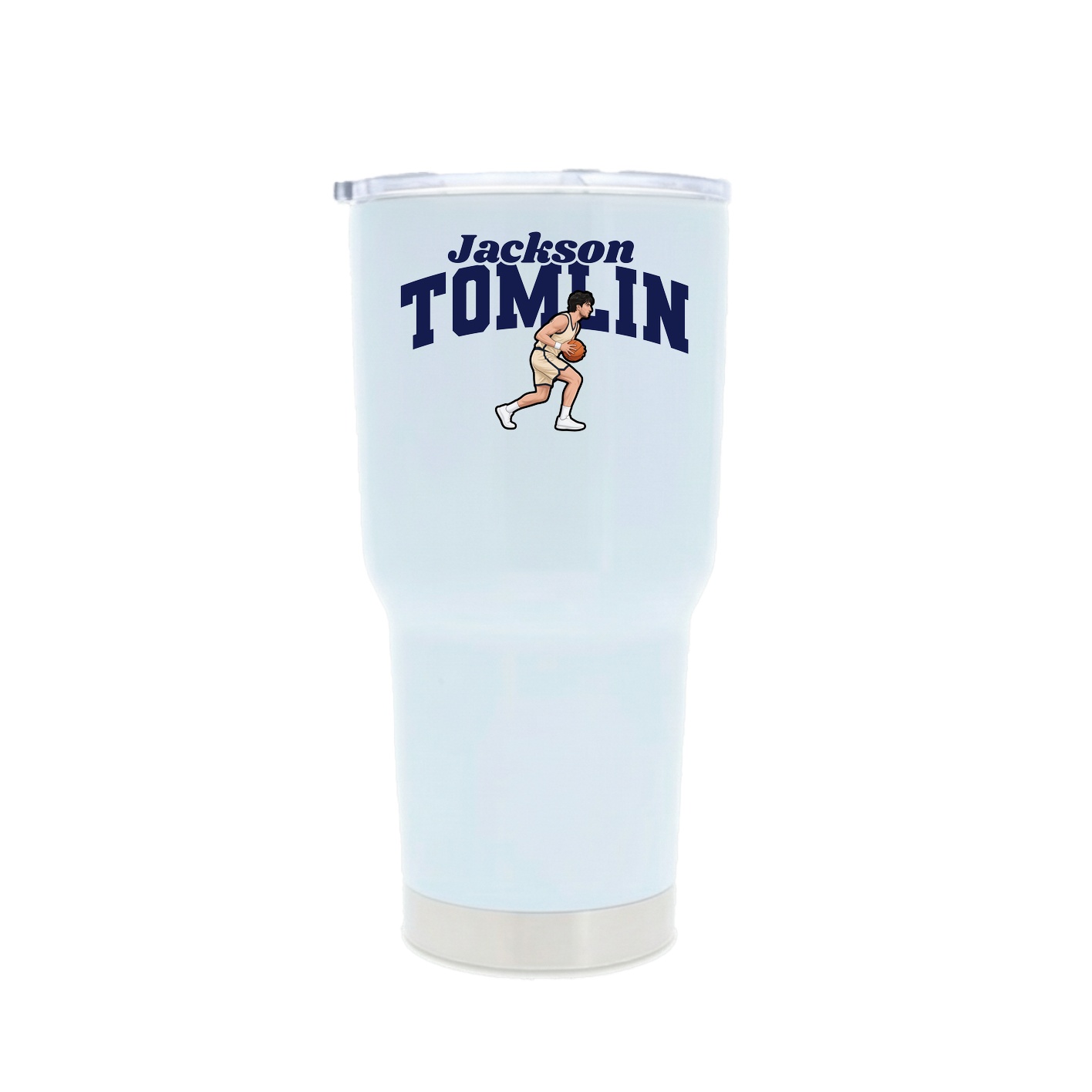 30oz Stainless Steel Tumbler — Signature Arch in White