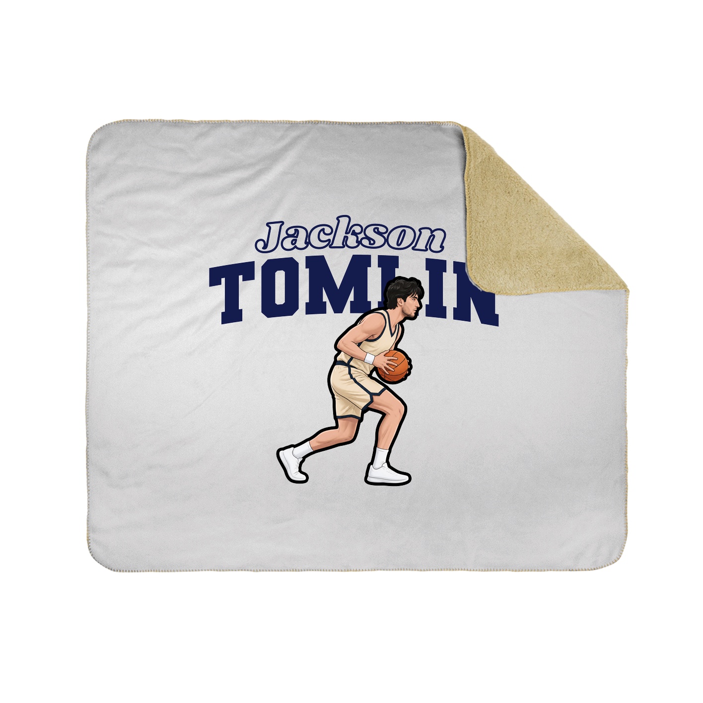 Throw Blanket — Name Arch in White