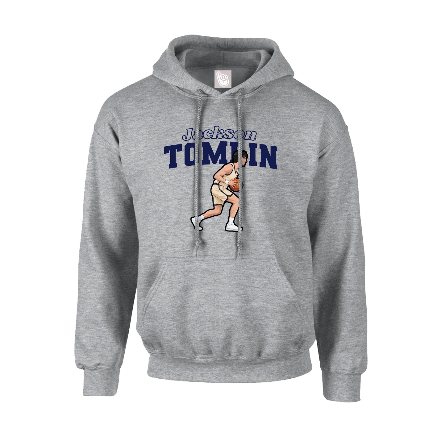 Hoodie — Name Arch in Grey