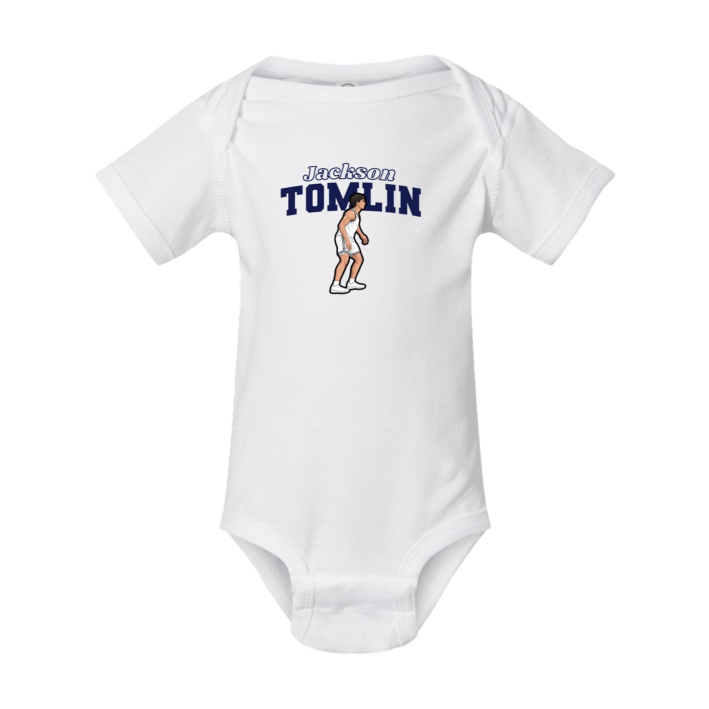 Baby Onesie — Name Arch in White