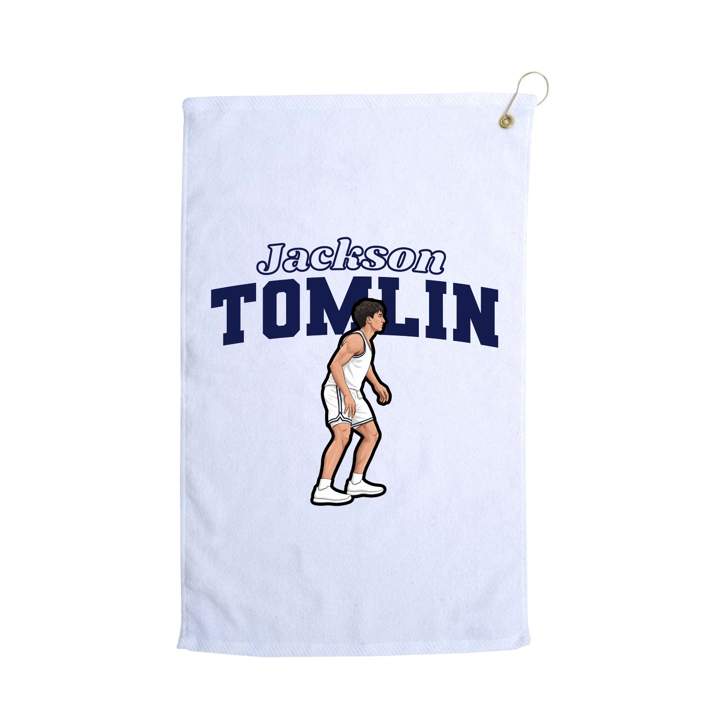 Golf Towel — Name Arch in White