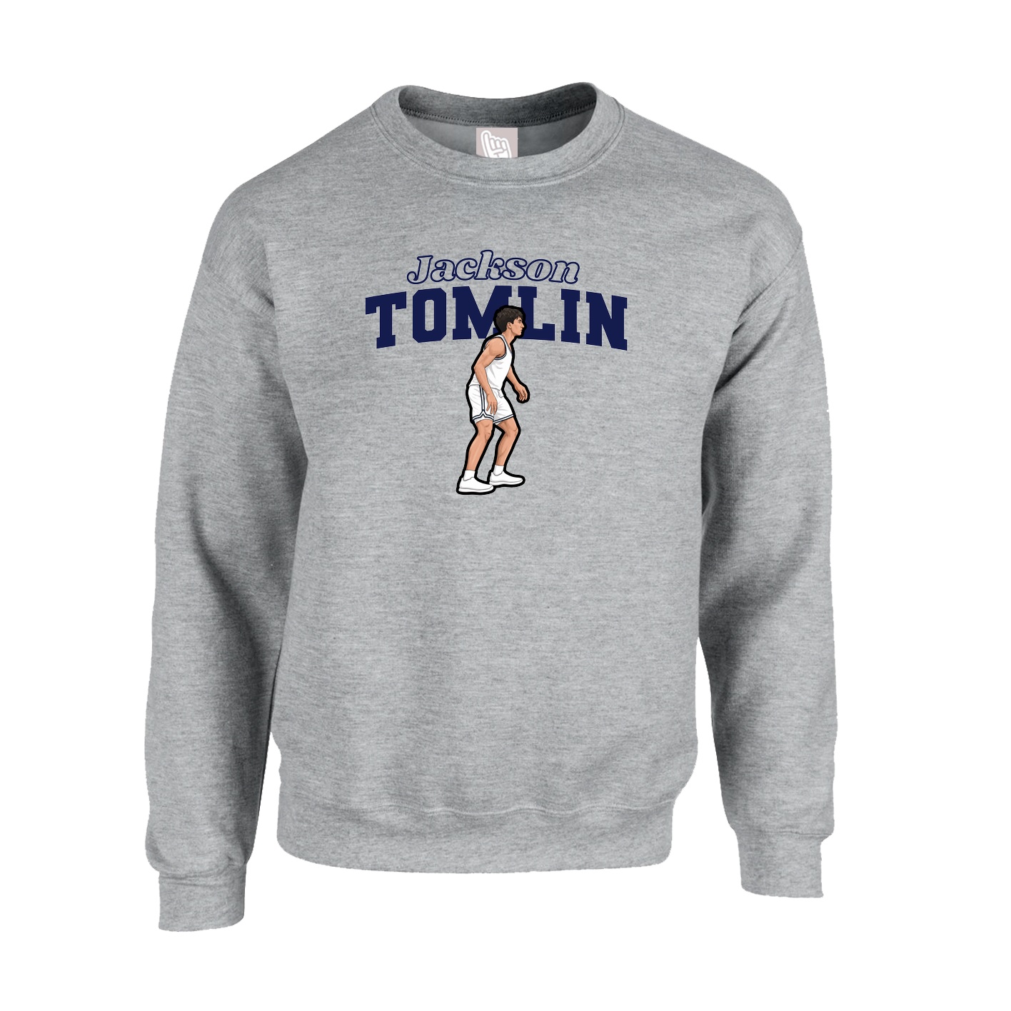 Fleece Crew — Name Arch in Grey