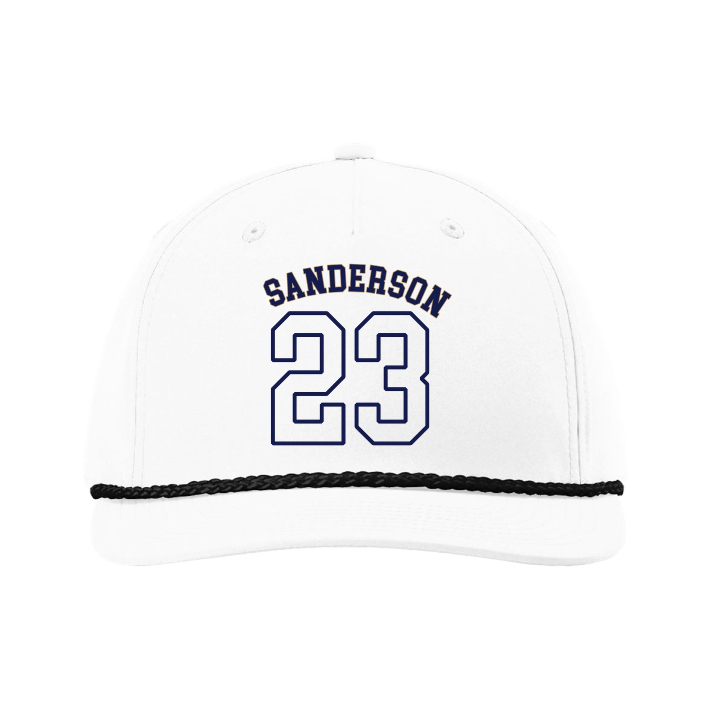 Five-Panel Classic Rope Cap — Shirsey Arch in White