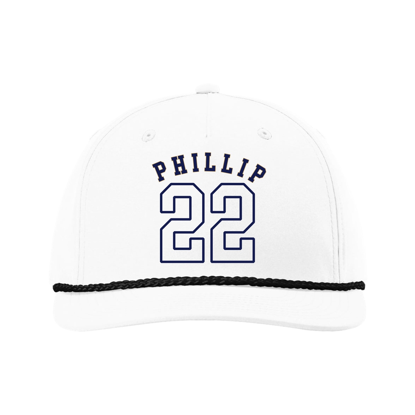 Five-Panel Classic Rope Cap — Shirsey Arch in White