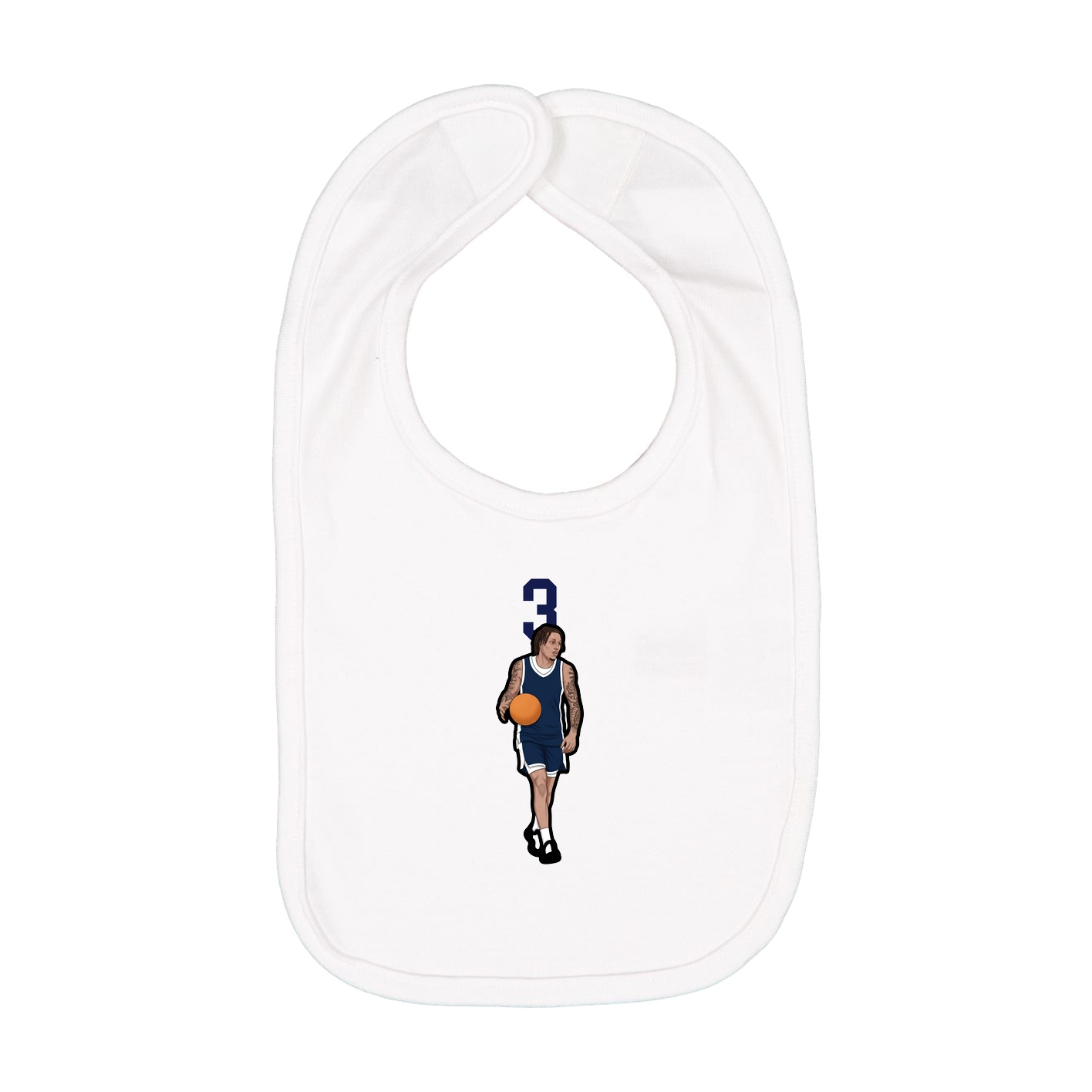 Infant Bib — Number Top in White