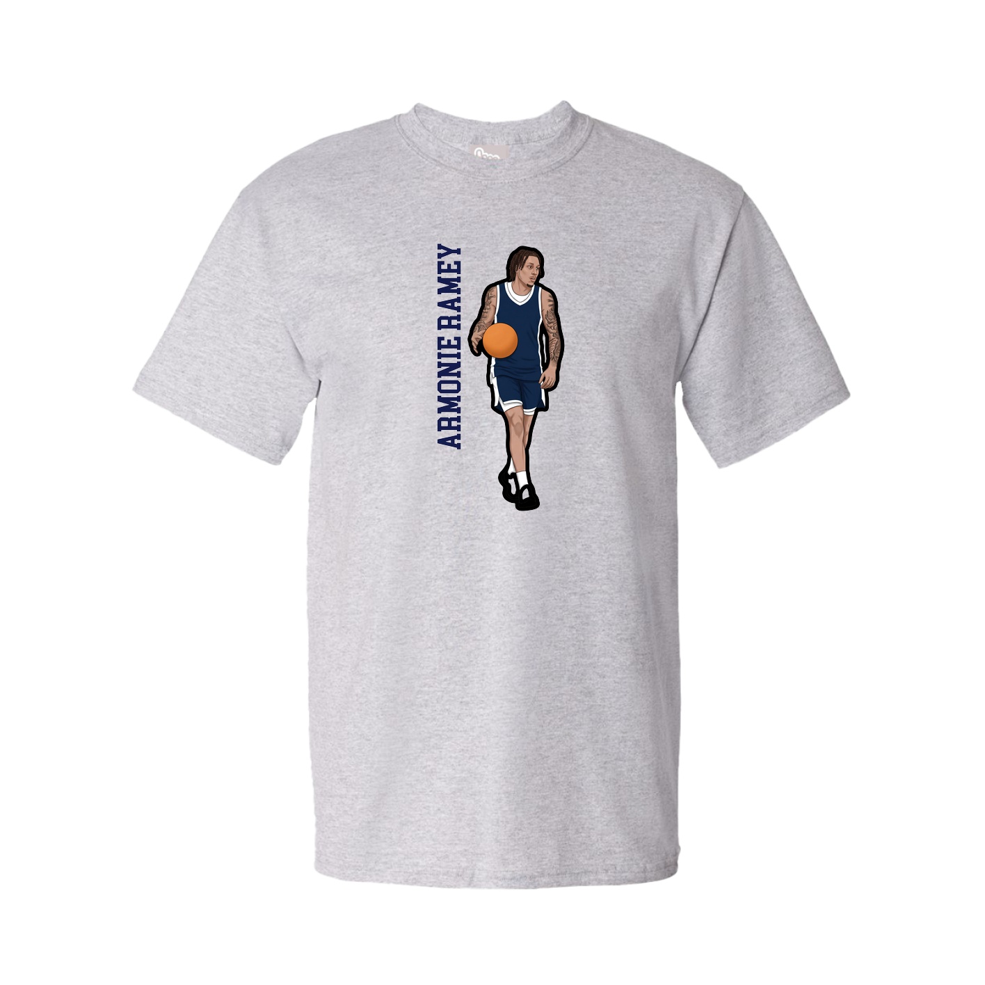 Tee — Name Vertical in Grey