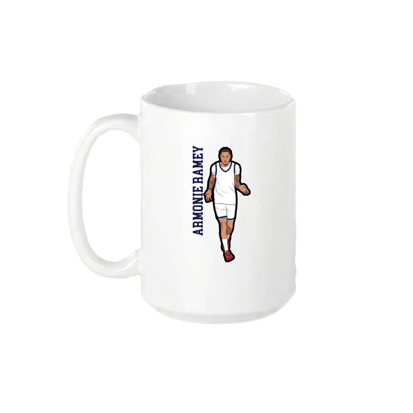 15oz Coffee Mug — Name Vertical in White