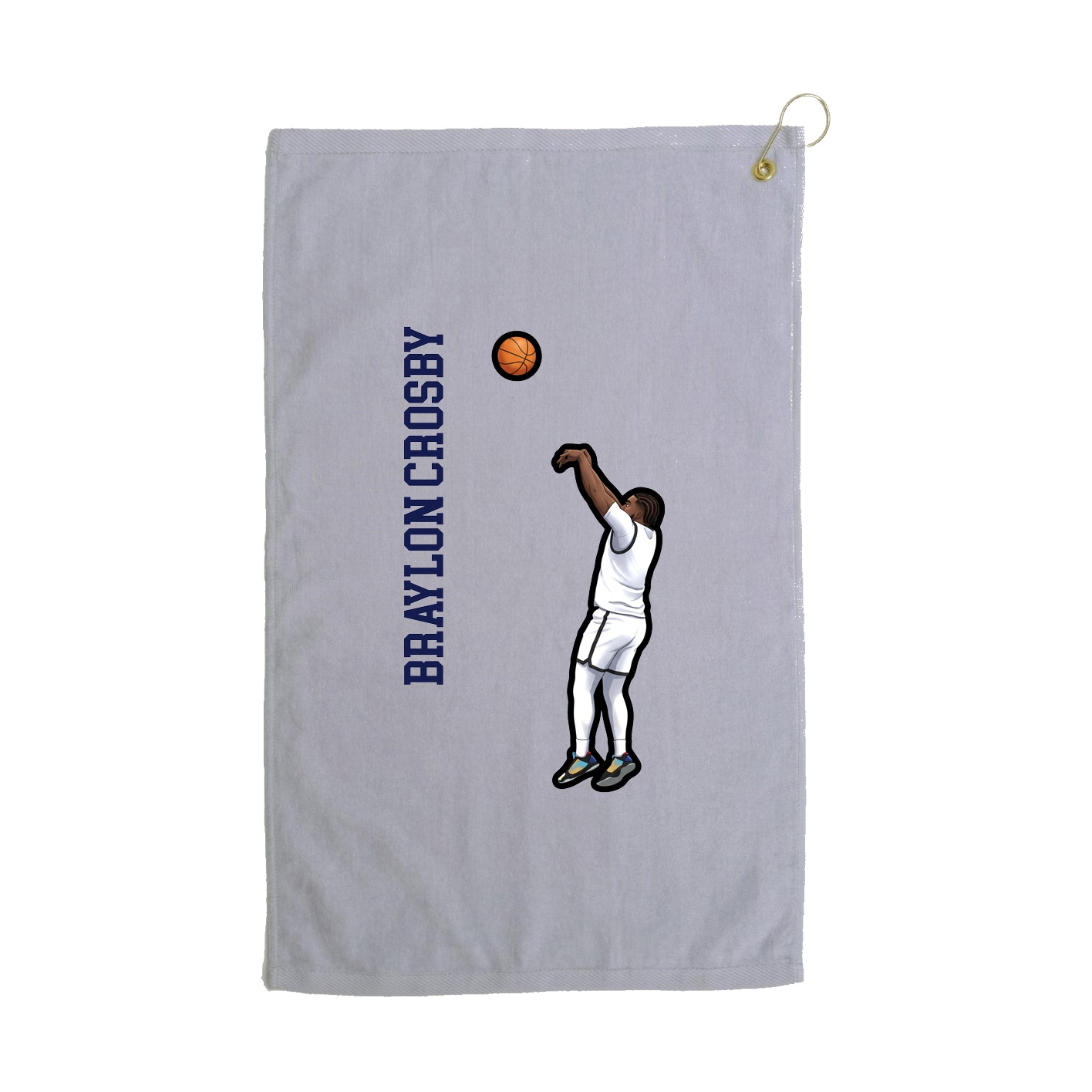 Golf Towel — Name Vertical in Grey
