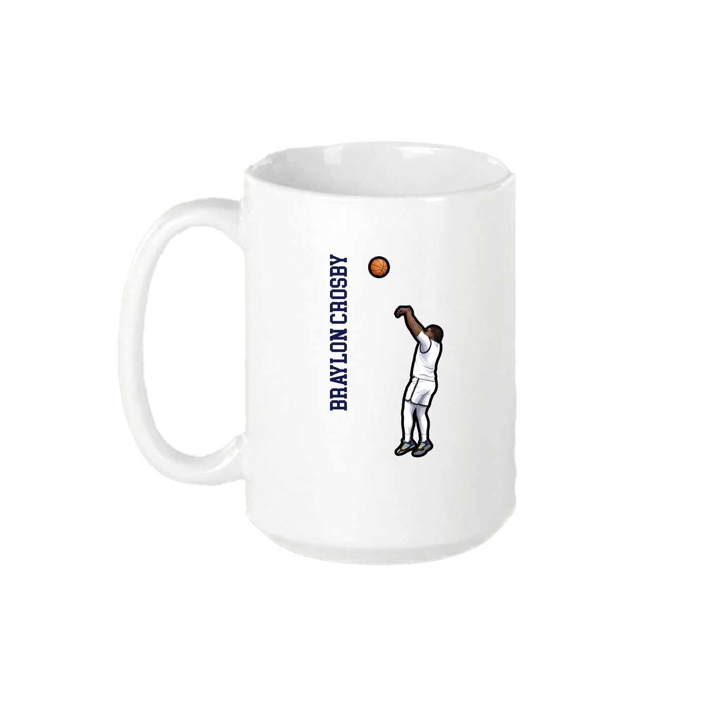15oz Coffee Mug — Name Vertical in White